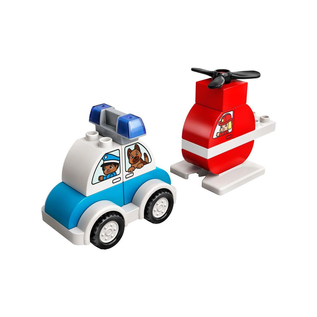 Helicóptero De Bomberos Y Auto De Policía Lego Duplo-6