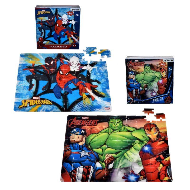 Puzzle 3d De 48 A 100 Piezas Marvel-0
