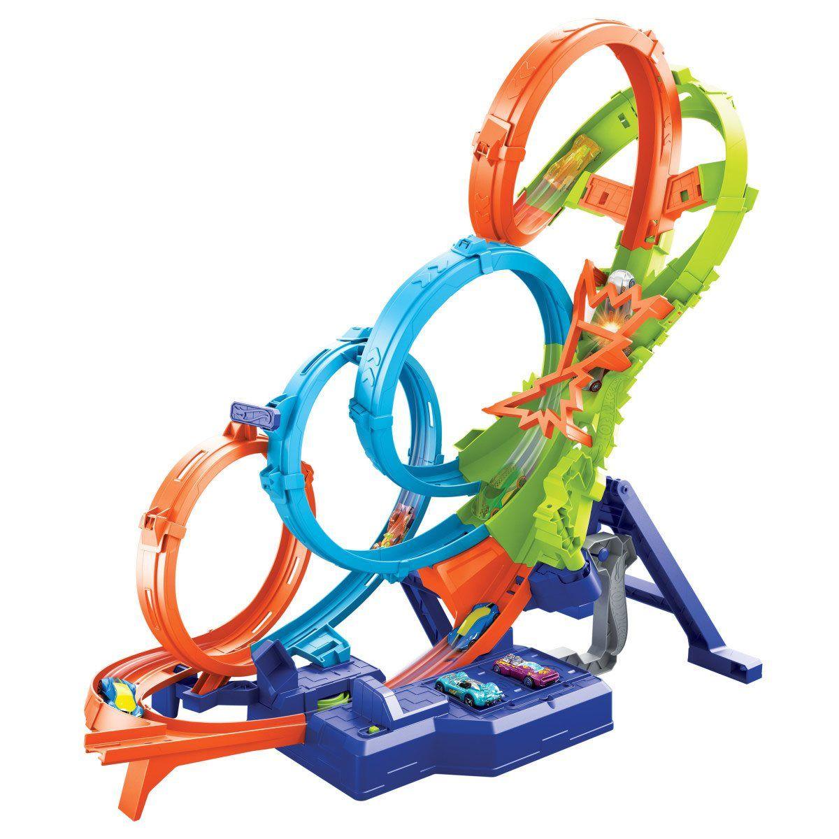 HOT WHEELS PISTA JUGUETE VUELTAS Y CHOQUES DESAFIANTES-0