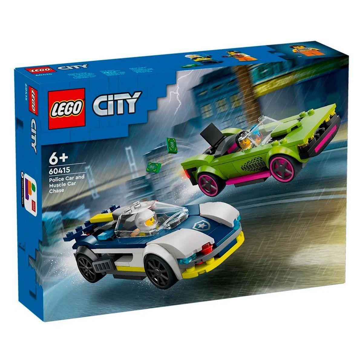 AUTO DE POLICÍA Y POTENTE AUTO DEPORTIVO LEGO CITY-2