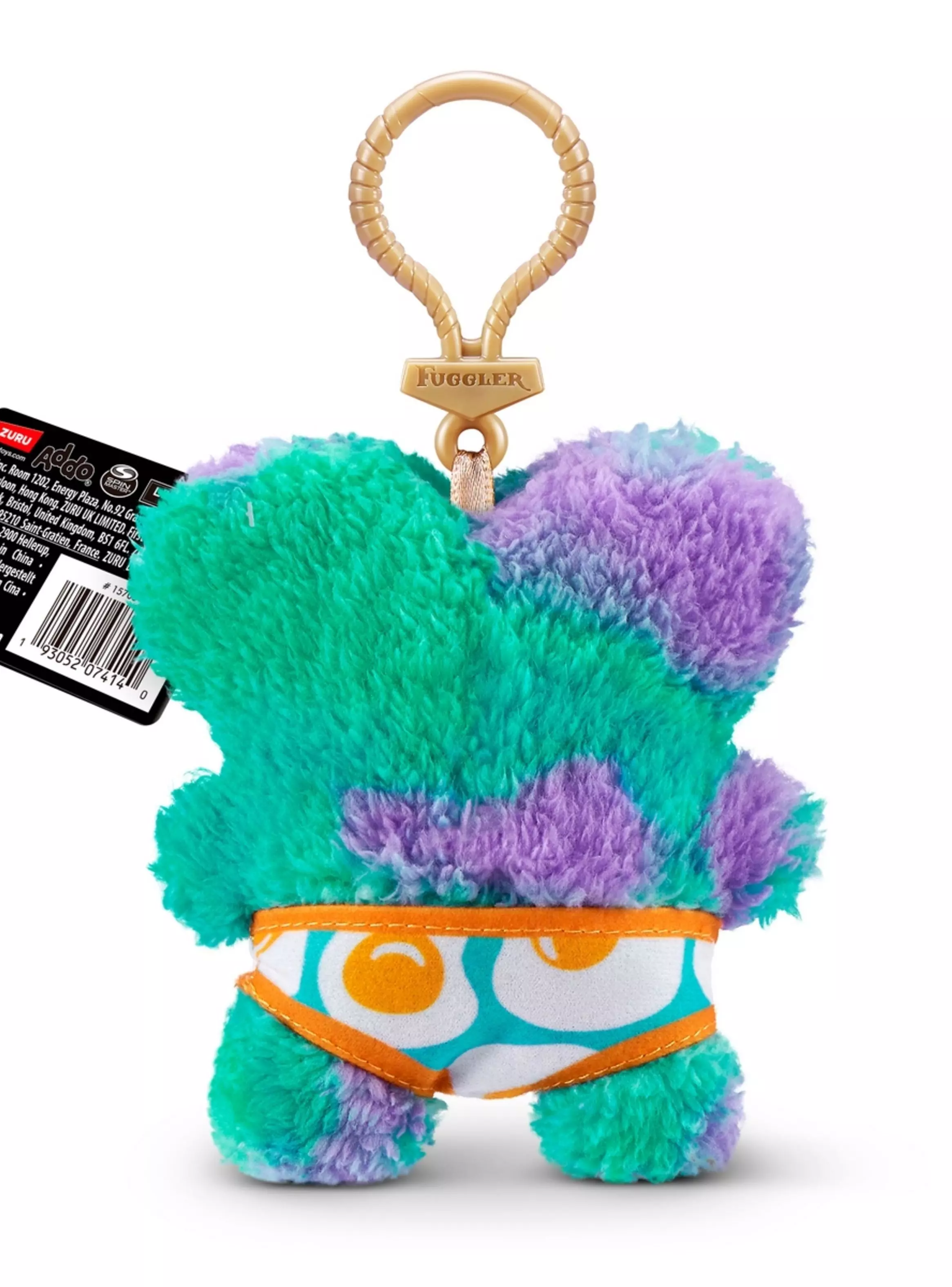 PELUCHE LLAVERO FUGGLERS DE 13 CMS DE ZURU - VERDE Y MORADO-2