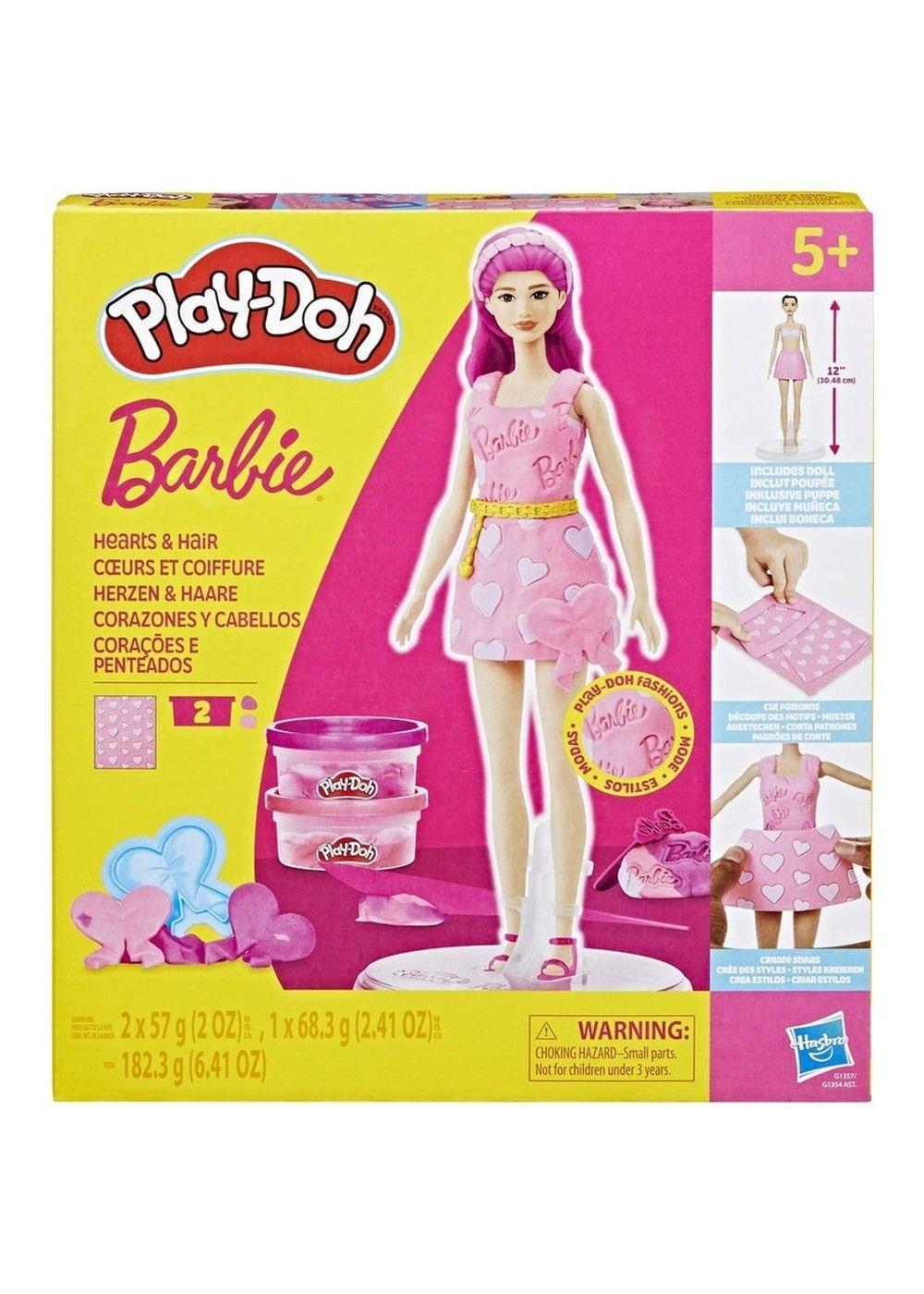 PLAY-DOH BARBIE MUÑECAS - CORAZONES Y CABELLOS-2