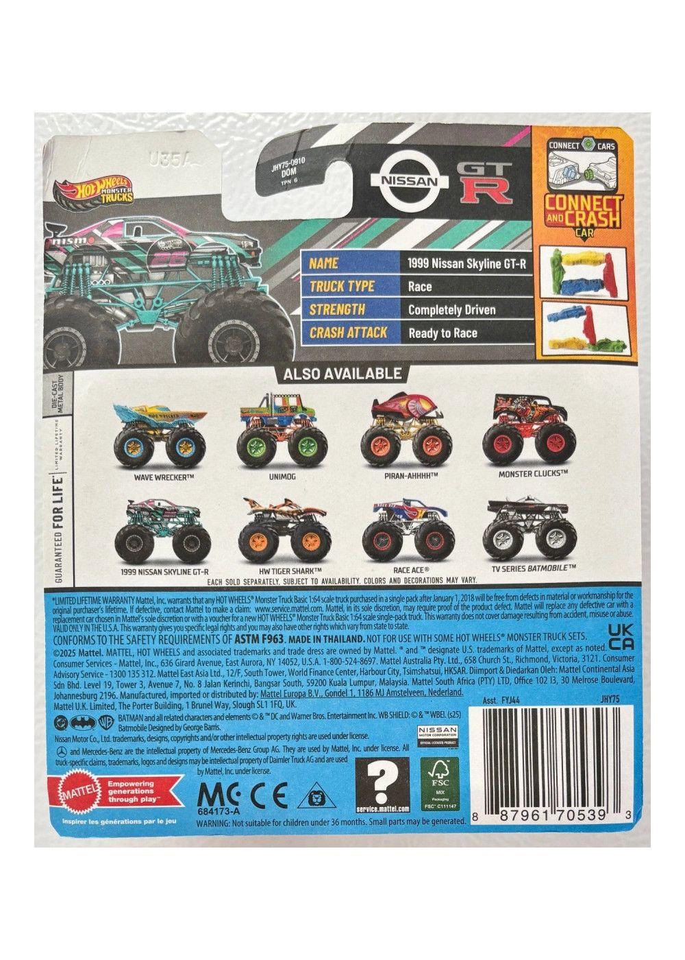 HOT WHEELS MONSTER TRUCK ESCALA 1:64 - 1999 NISSAN SKYLINE-1