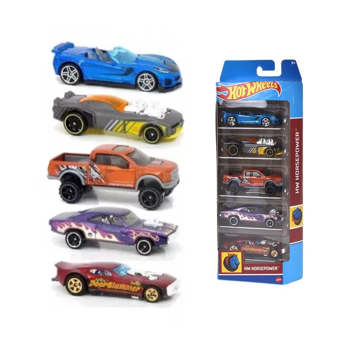 Pack 5 Autos Basicos Hotwheels - Hw Horsepower-0