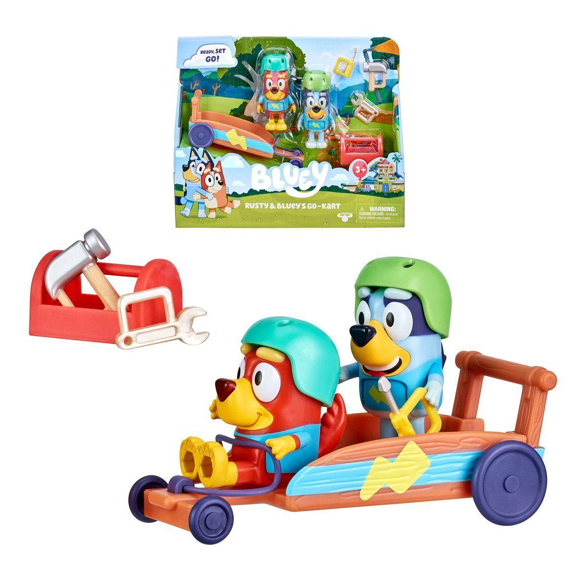 BLUEY VEHICULO Y FIGURA - RUSTY Y BLUEY S GO-KART-0