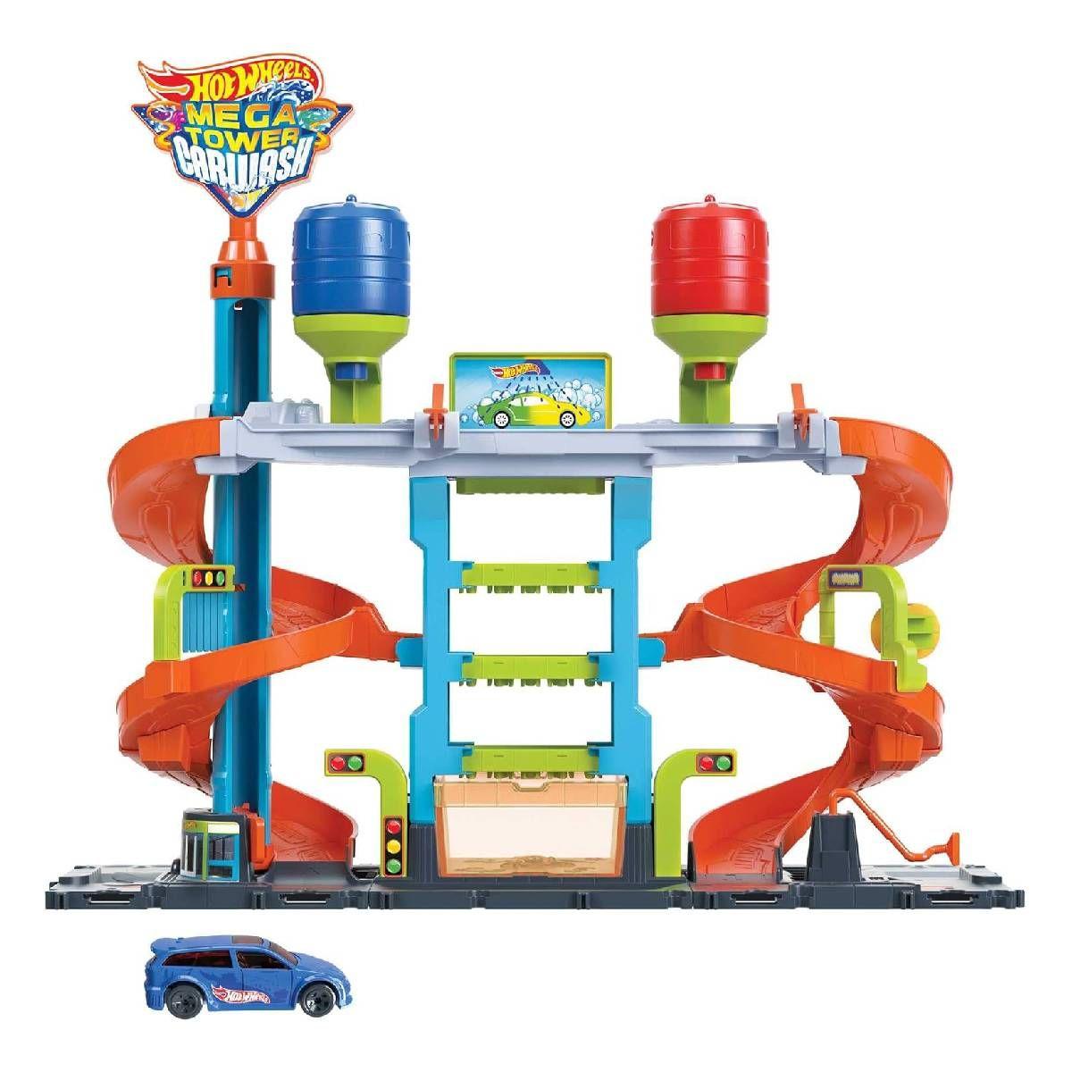HOT WHEELS CITY AUTOLAVADO MEGA TORRE-6