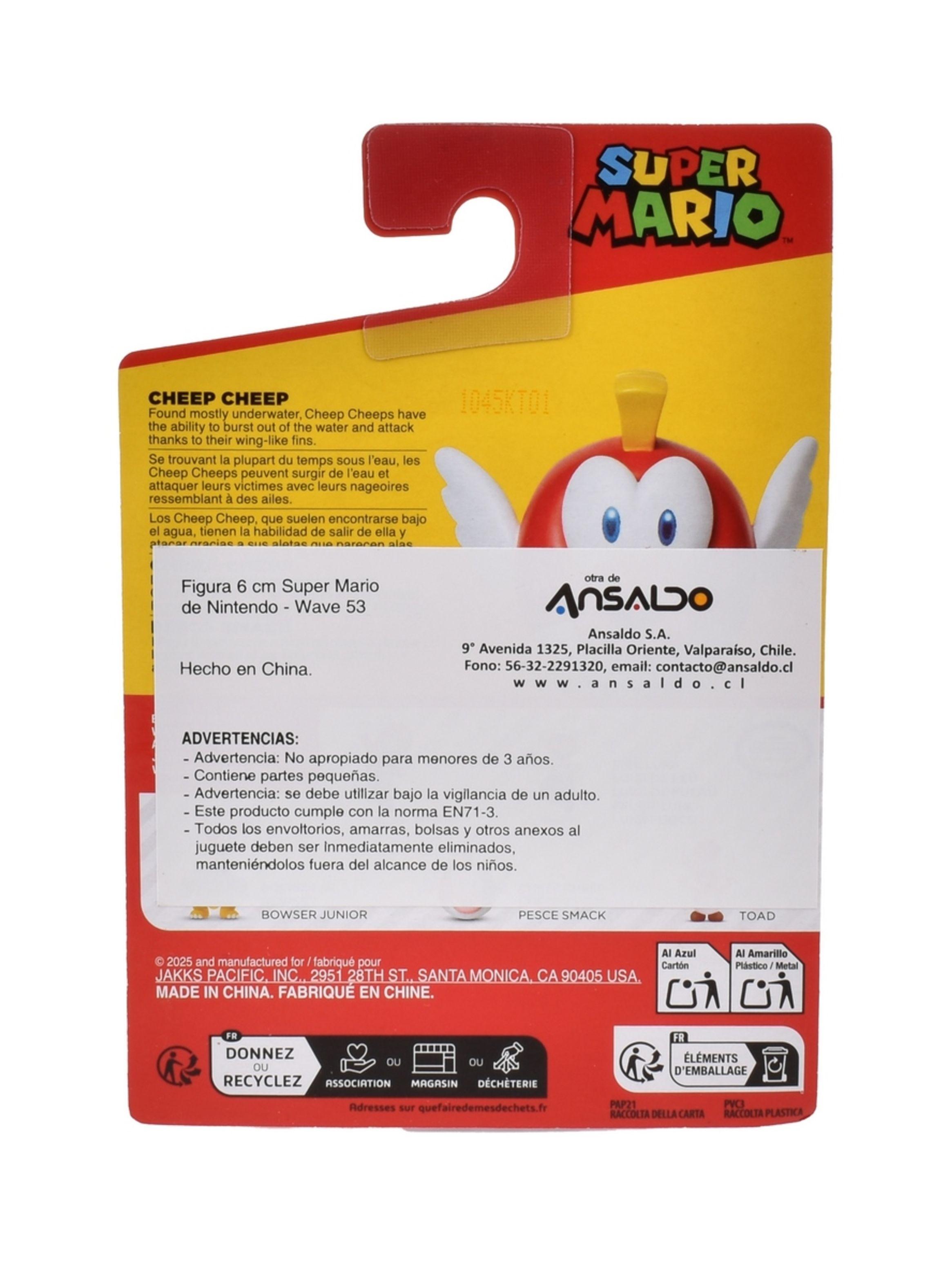 Figuras 6 Cm Super Mario De Nintendo Wave 53 - Cheep Cheep-3