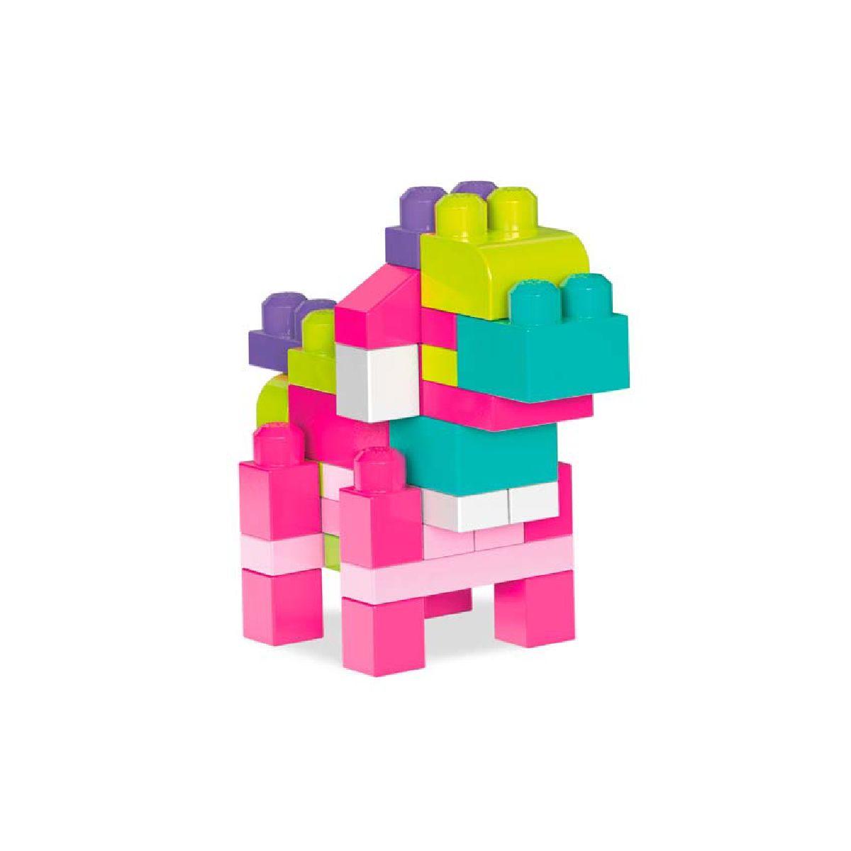 Mega Block Gran Bolsa Rosa Para Construir-5