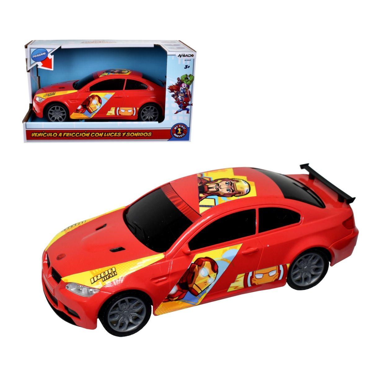 Auto A Fricción 26 Cm Con Luces Y Sonido Avengers - Iron Man-0