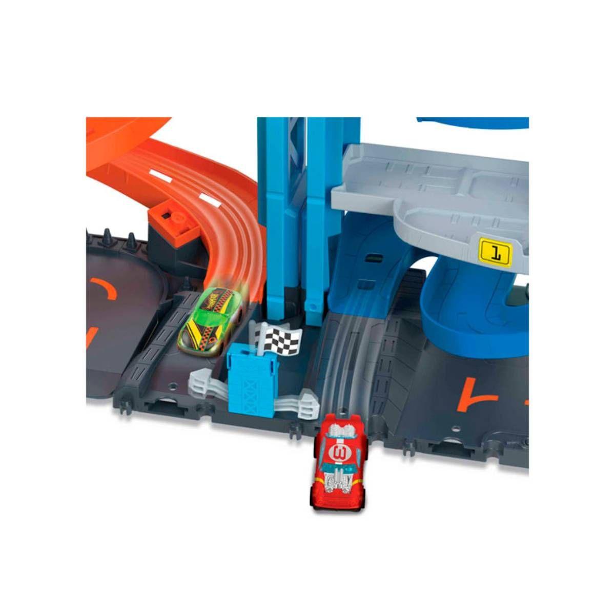 Hot Wheels Pista De Juguete Torre De Carreras Doble Altura-3