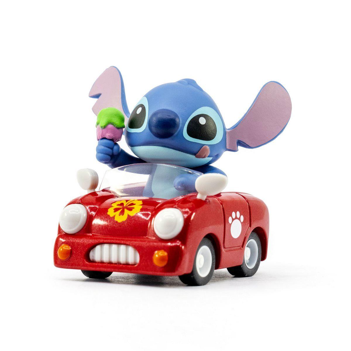 VEHICULO CON FIGURA STITCH PULLBACK - STITCH AUTOMOVIL ROJO-0