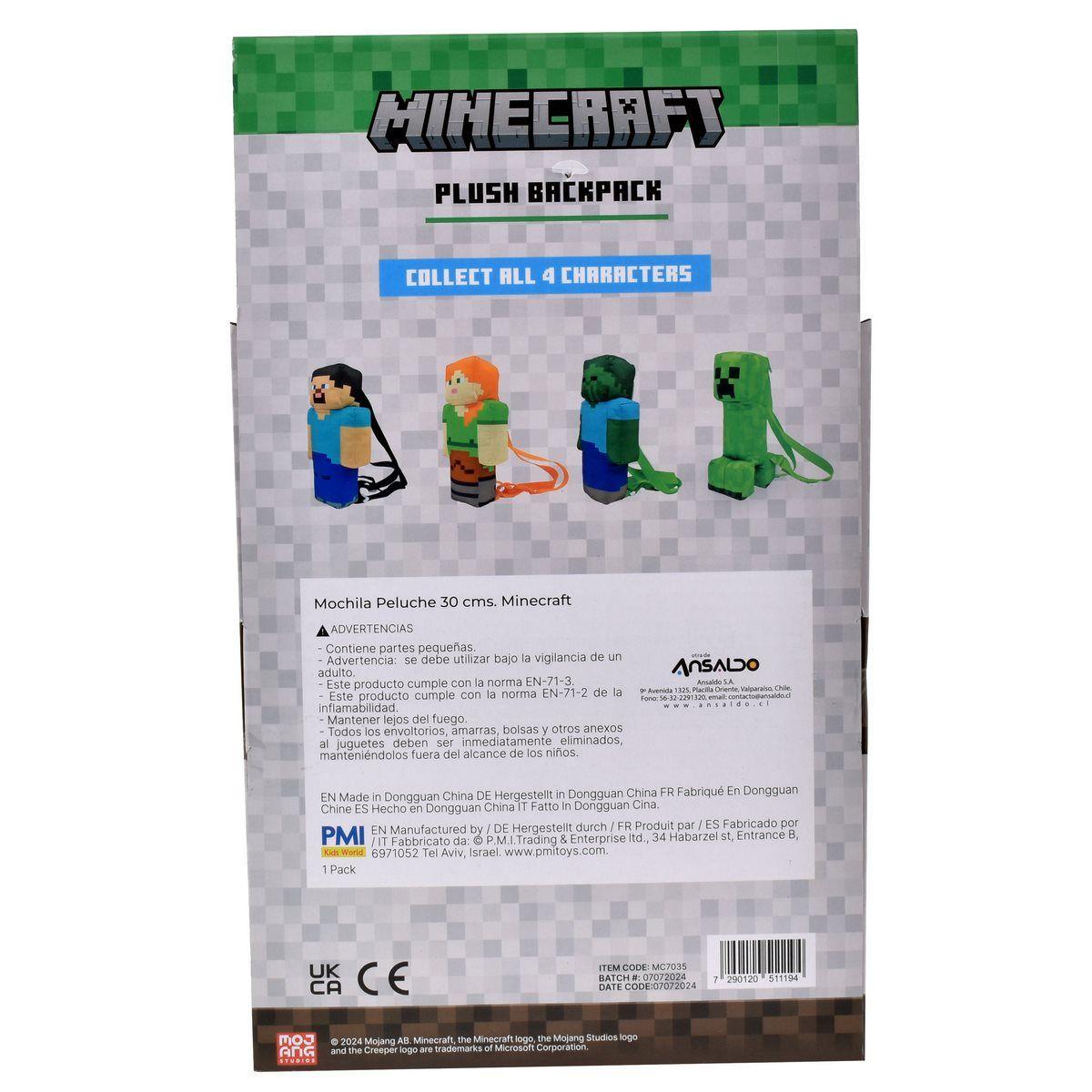 MOCHILA PELUCHE 30 CMS MINECRAFT - ALEX-3
