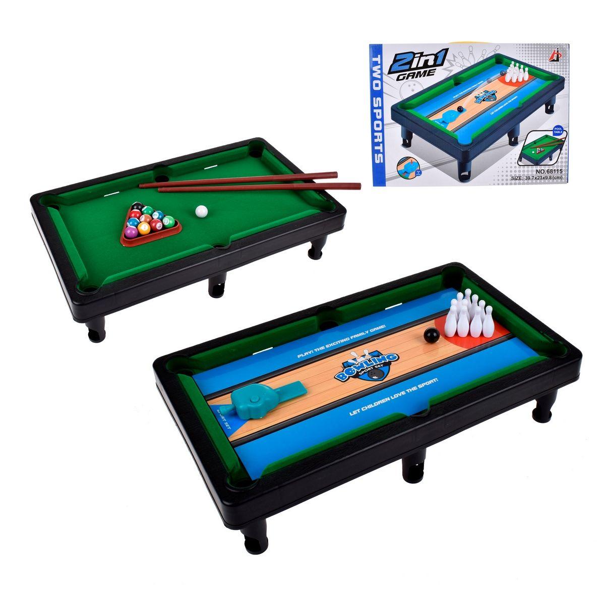 Mesa 2 En 1 Pool Y Bowling De 40 X 23 Cm-0