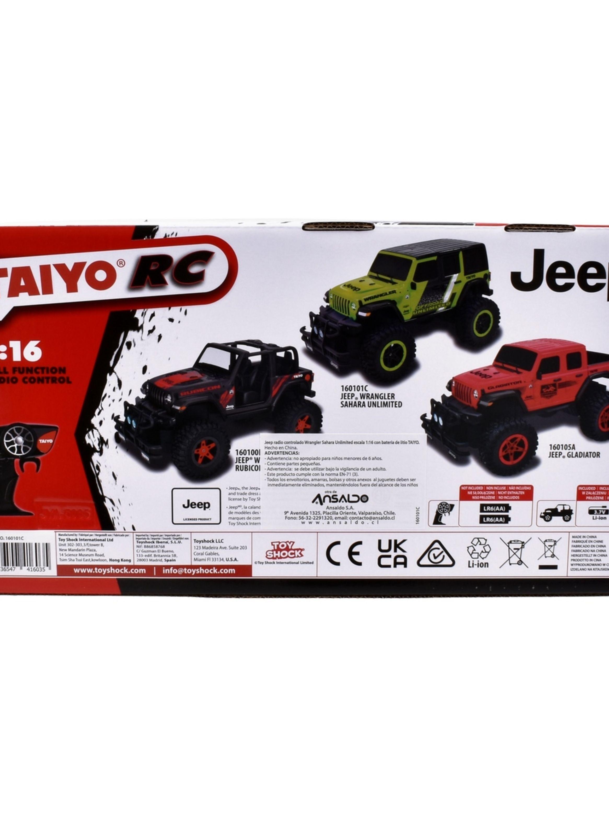 Jeep R Controlado Wrangler Sahara Escala 1:16 Batería Litio-3