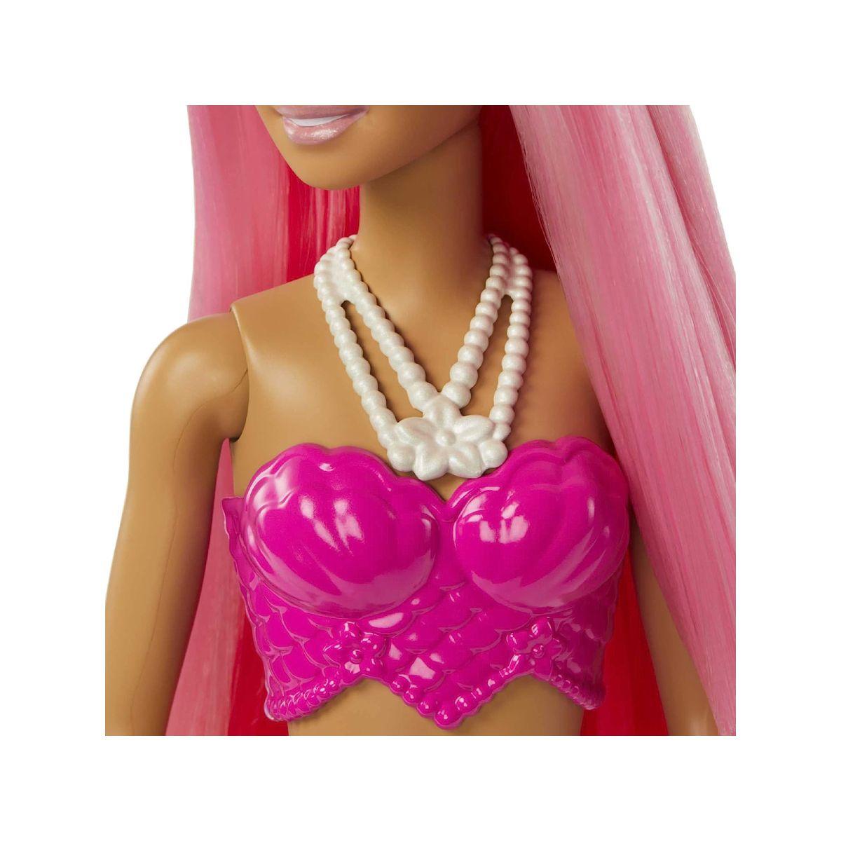 Barbie Muñeca Sirenas - Cola Rosada Amarilla-2