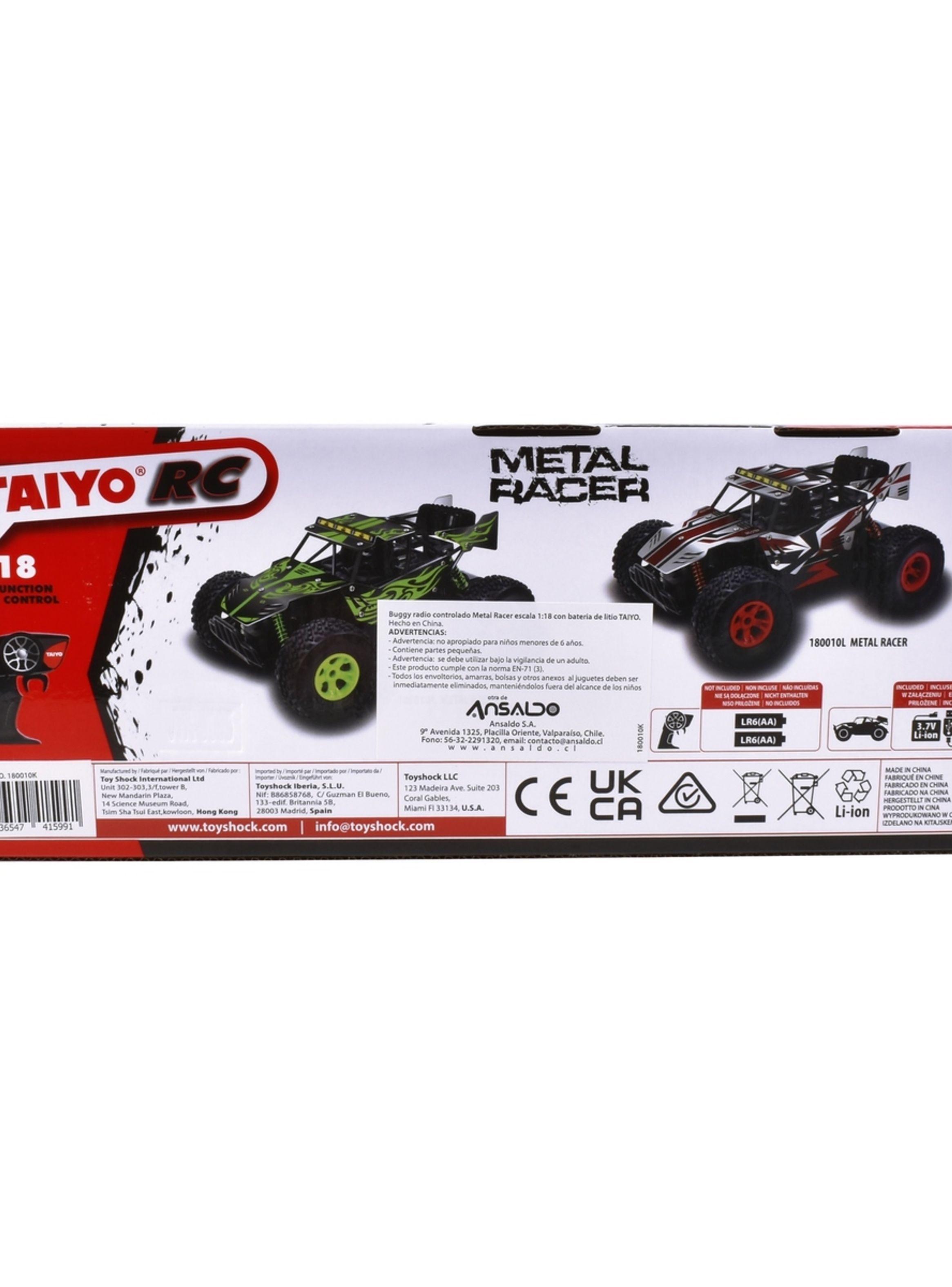 Buggy Radio Controlado Metal Racer Escala 1:18 Batería Litio-3