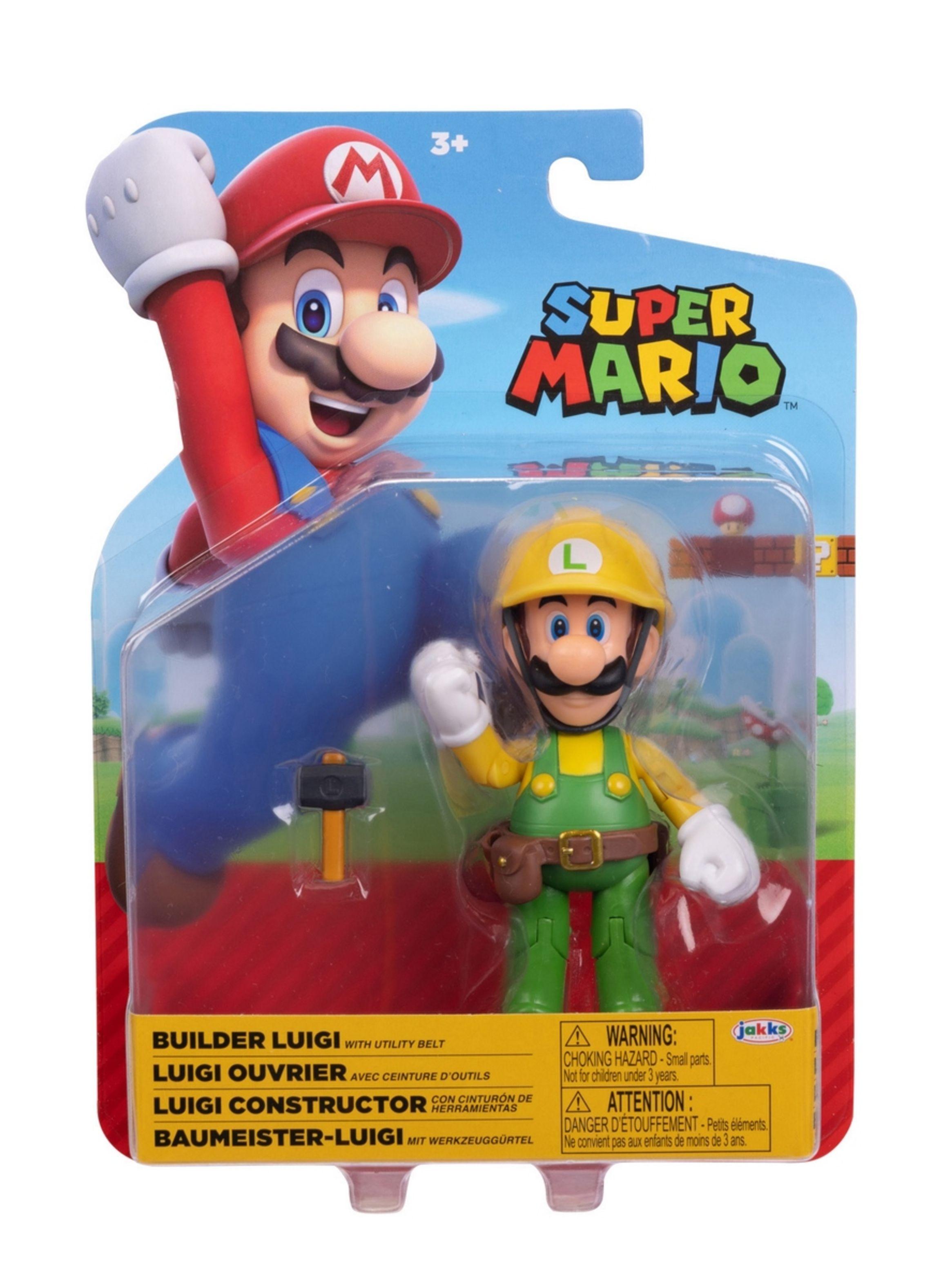 Figuras 10 cm super mario de nintendo - luigi constructor-2