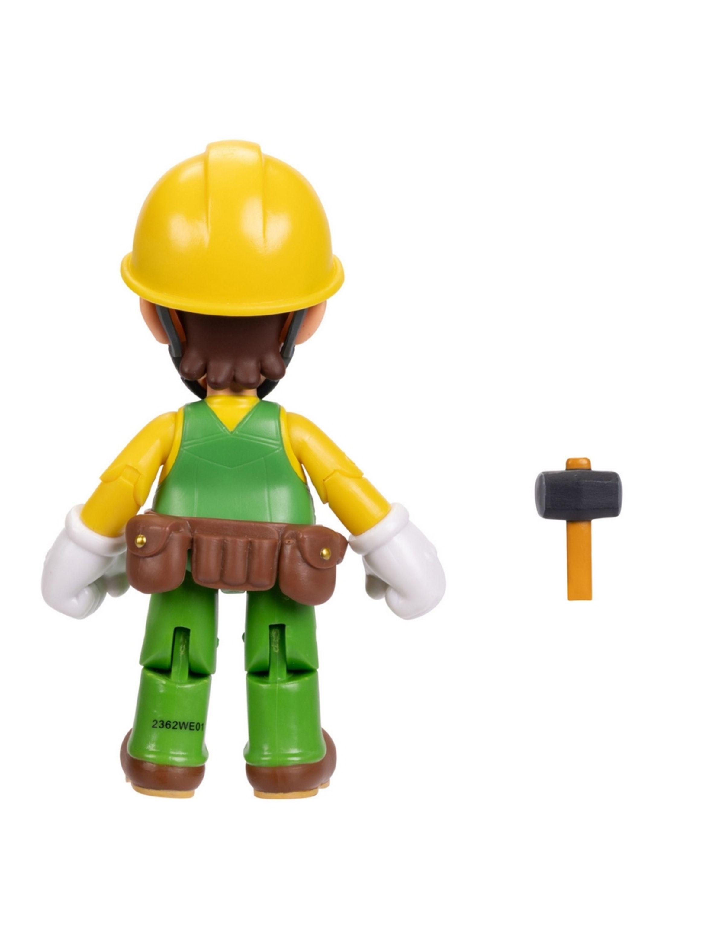 Figuras 10 cm super mario de nintendo - luigi constructor-4