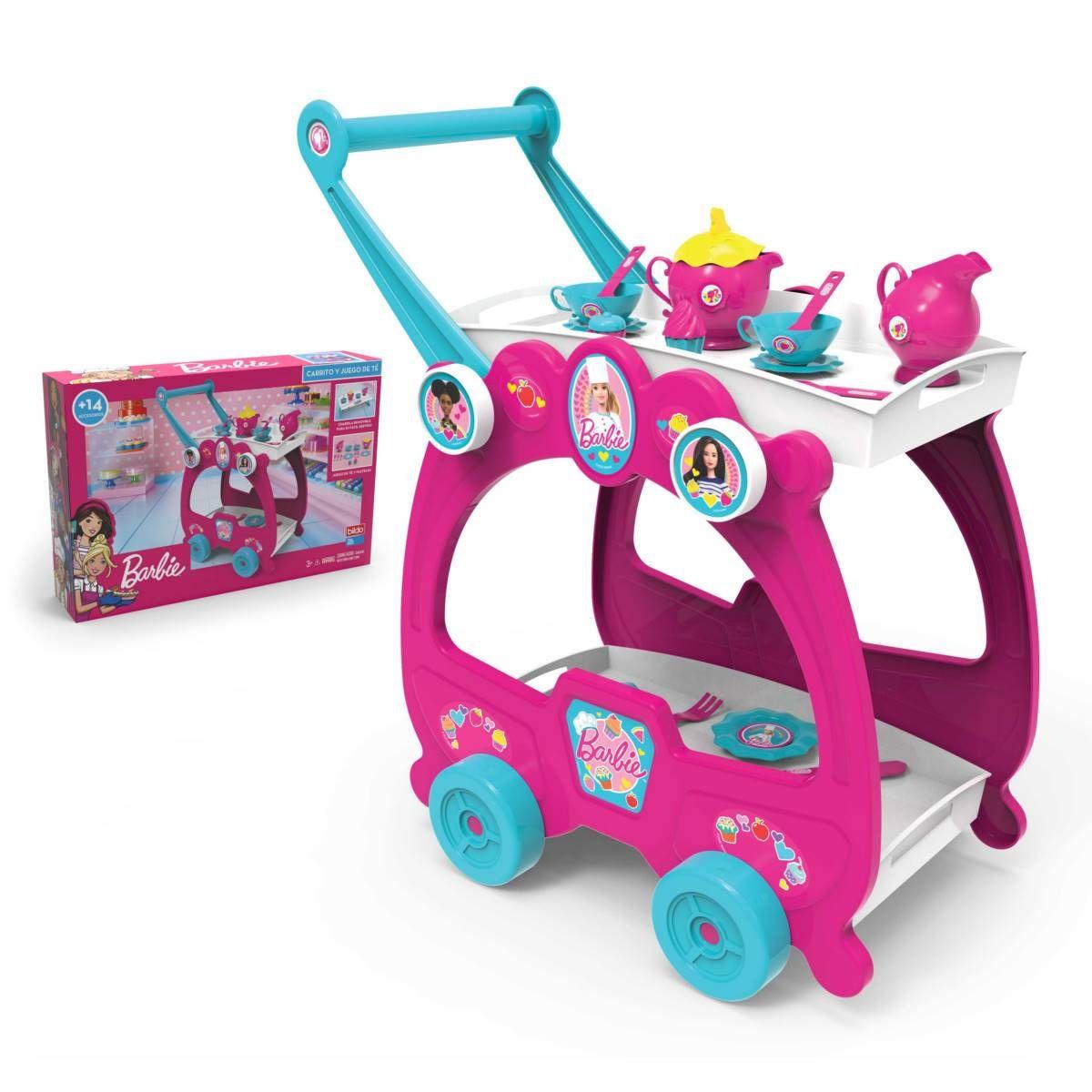 CARRO CON SET DE TE DE 18 PIEZAS CON BANDEJA REMOVIBLE BARBIE-0