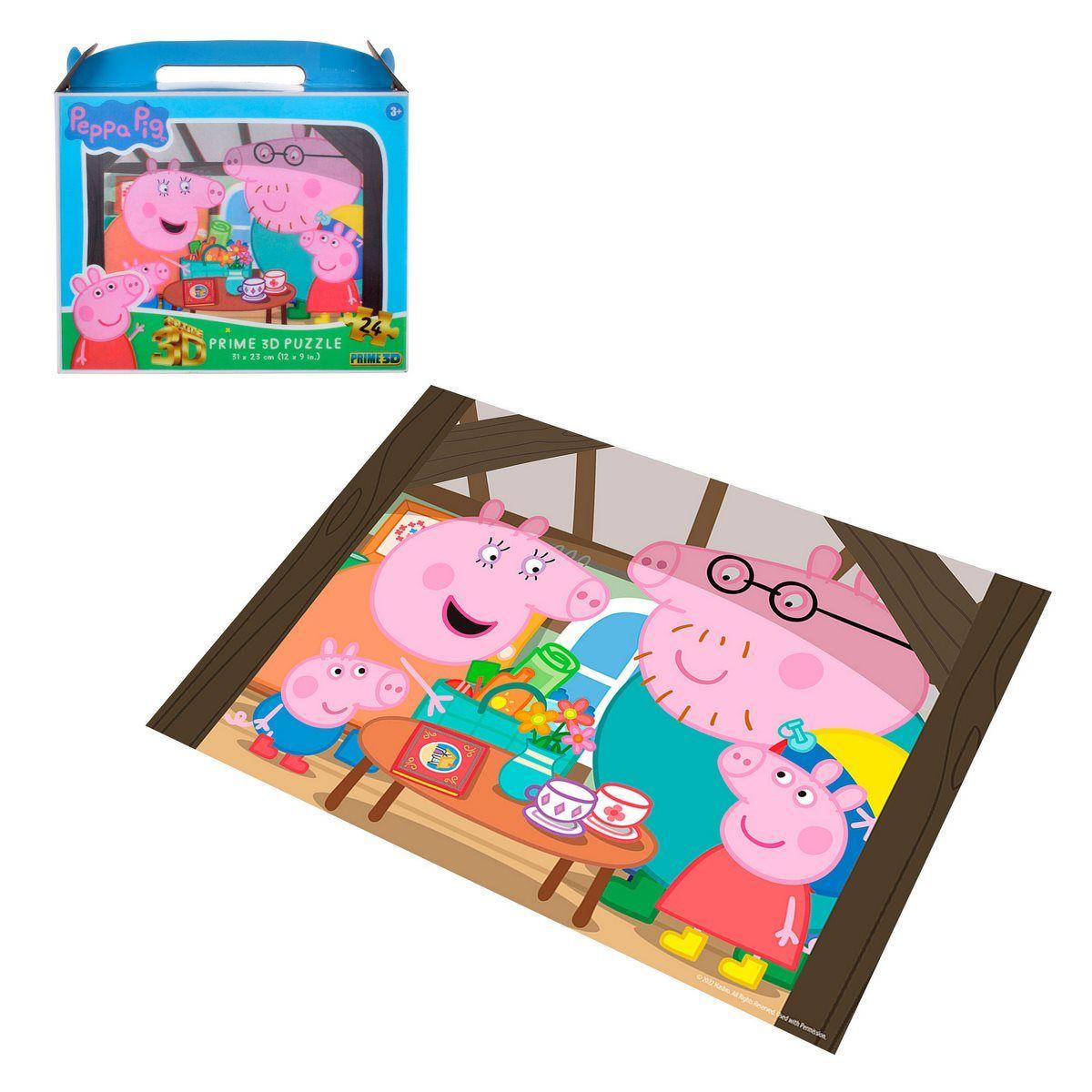 PUZZLE 3D 24 PIEZAS PREESCOLAR - FAMILIA PEPPA PIG-0