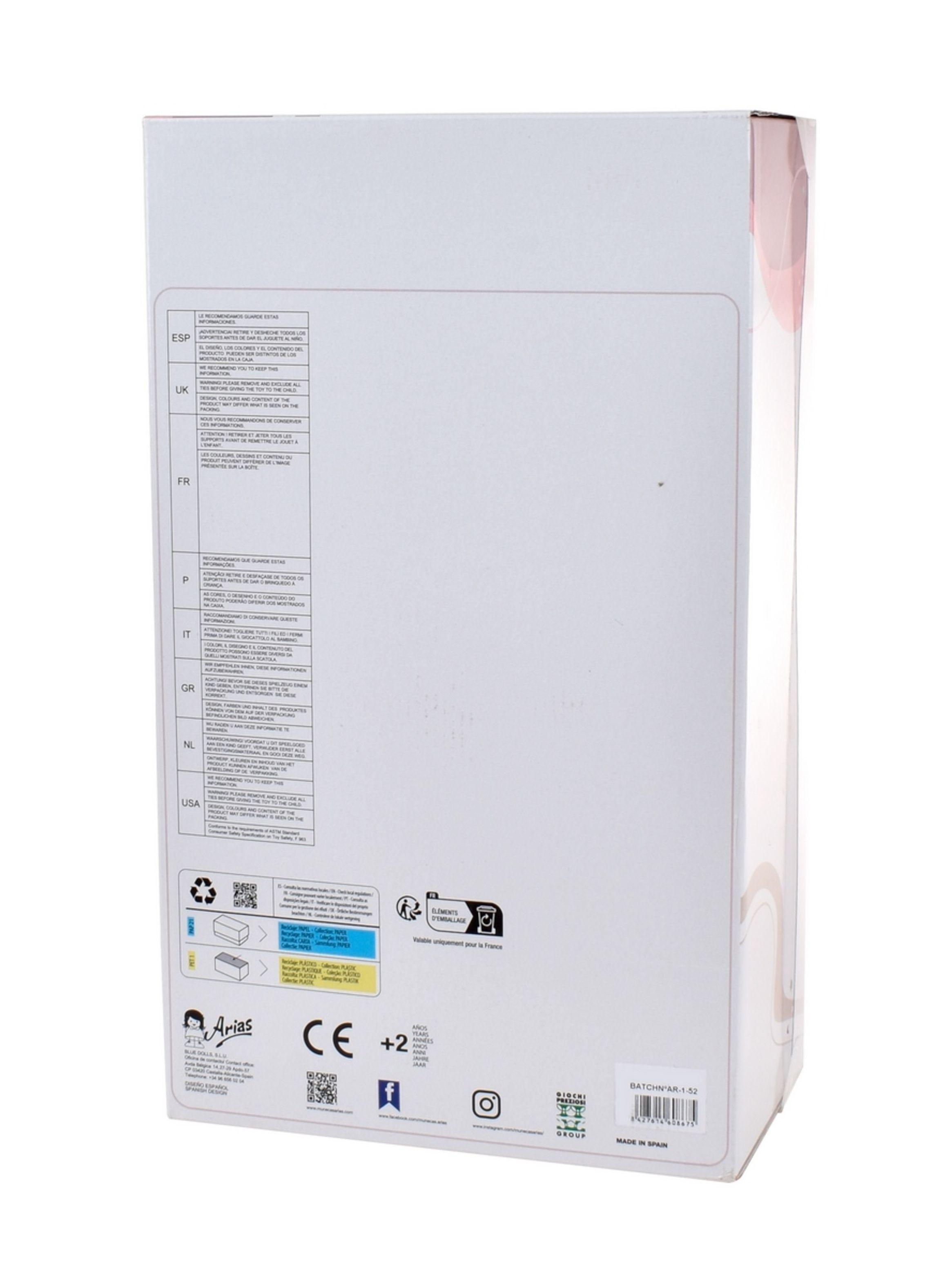 Muñeca Elegance Natal Azul Con Saco De Dormir 30 Cm Arias-3