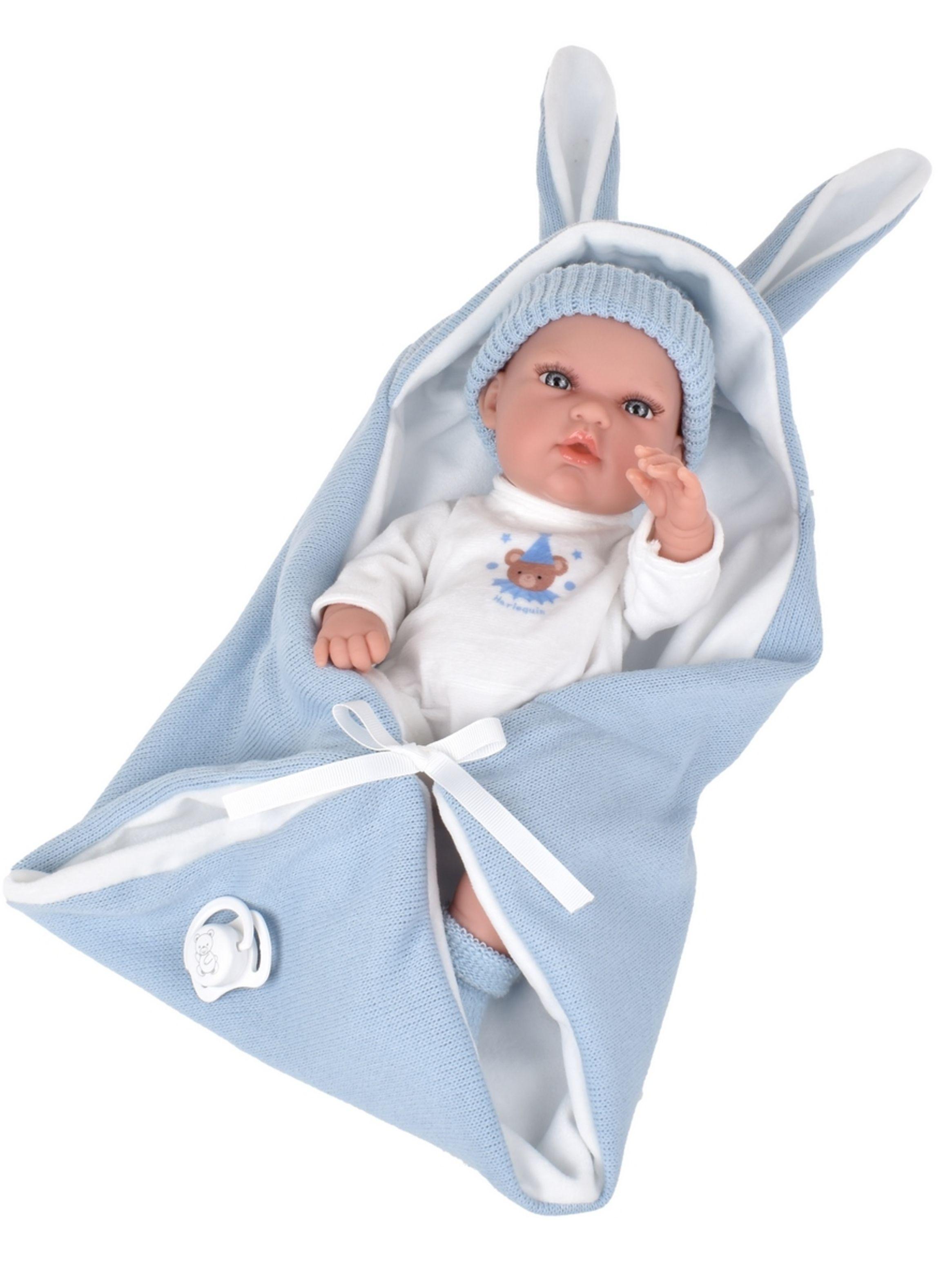 Muñeca Elegance Natal Azul Con Saco De Dormir 30 Cm Arias-5