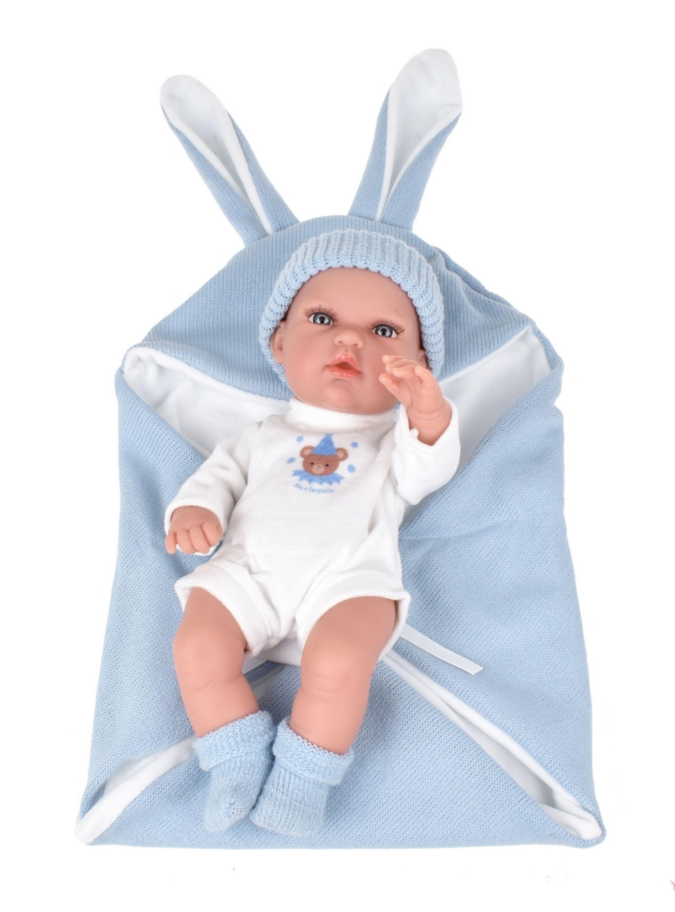 Muñeca Elegance Natal Azul Con Saco De Dormir 30 Cm Arias-7