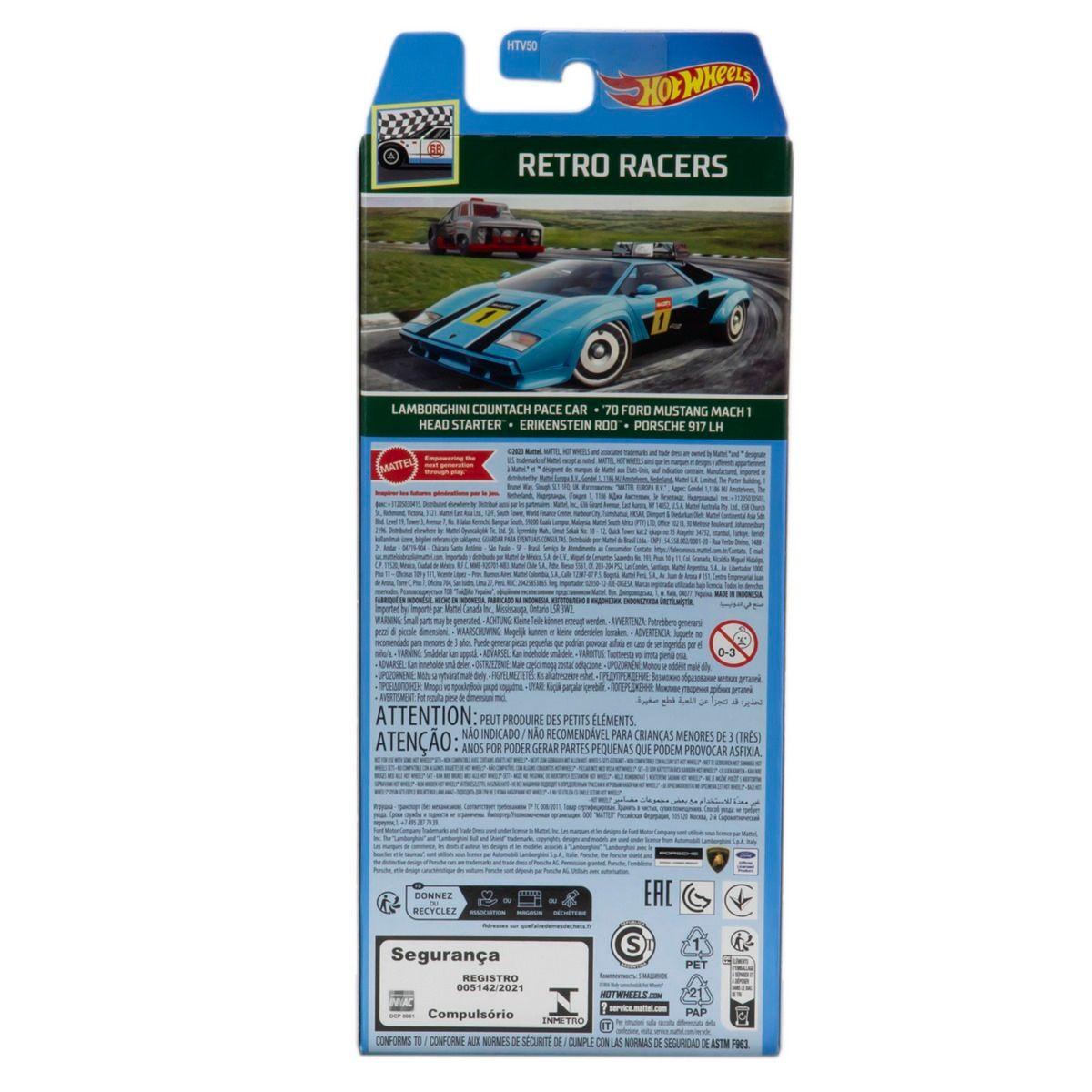 PACK 5 AUTOS BASICOS HOTWHEELS - RETRO RACERS-2