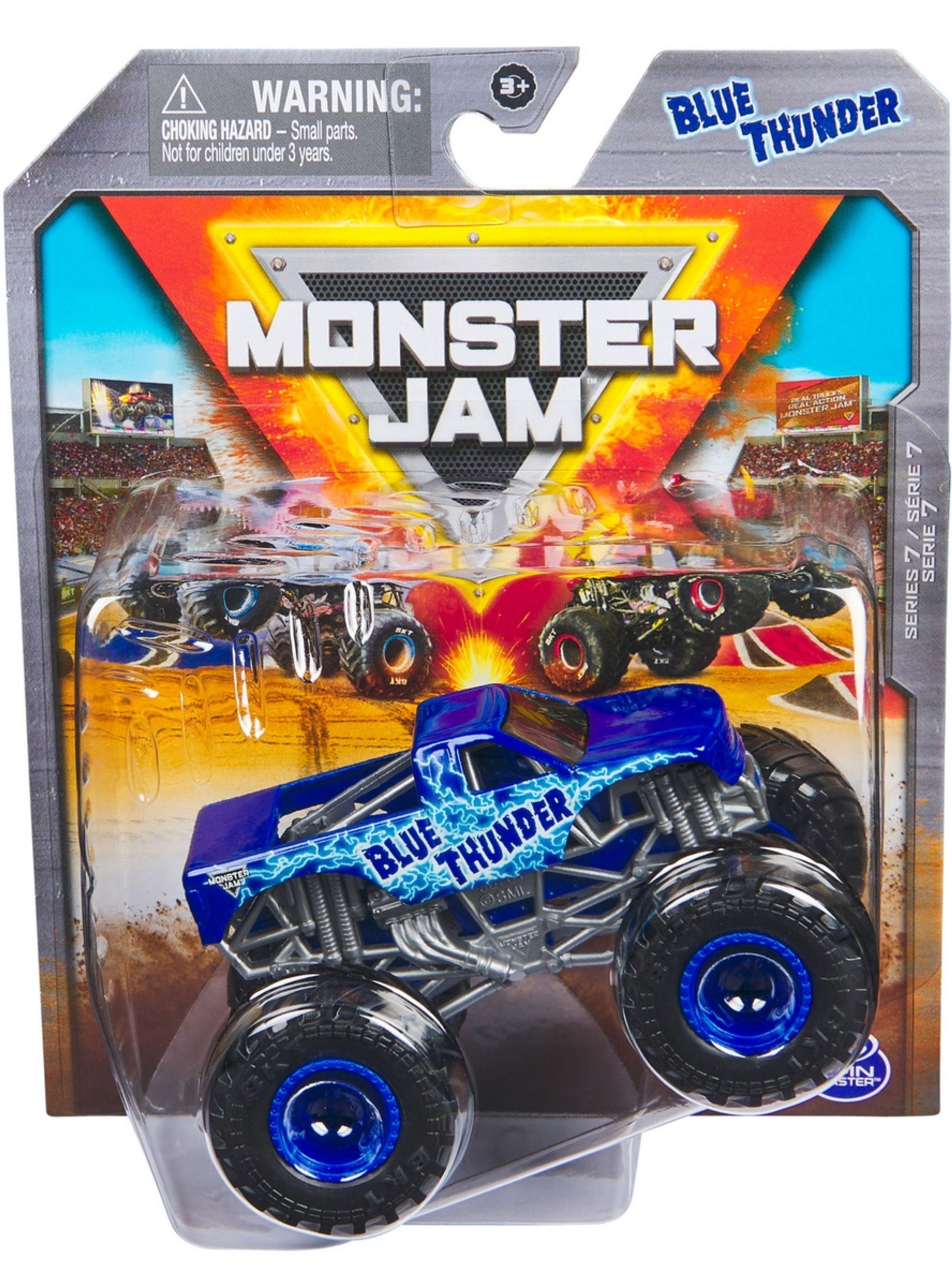 Vehículo Monster Jam 1:64 Blue Thunder metálico-2