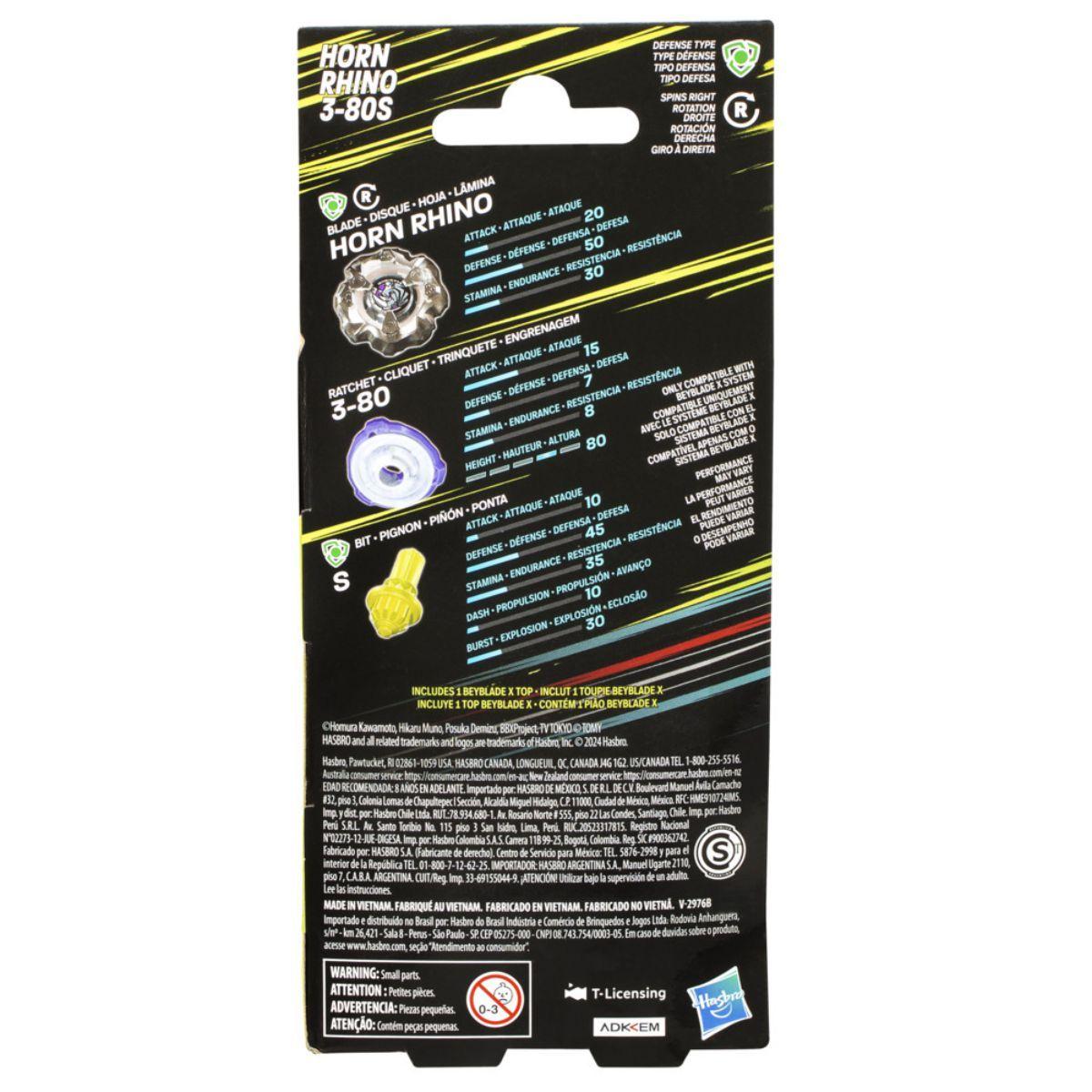 BEYBLADE X BOOSTER SINGLE TOP AST - HORN RHINO 3-80S-3