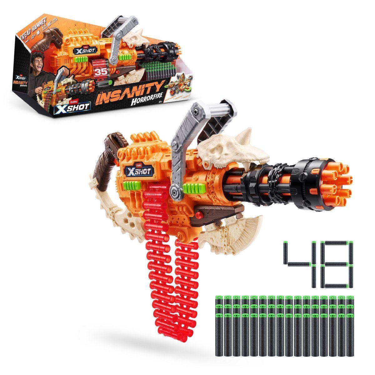 LANZA DARDOS HORROR FIRE DREAD HAMMER CON 48 DARDOS X-SHOT-0