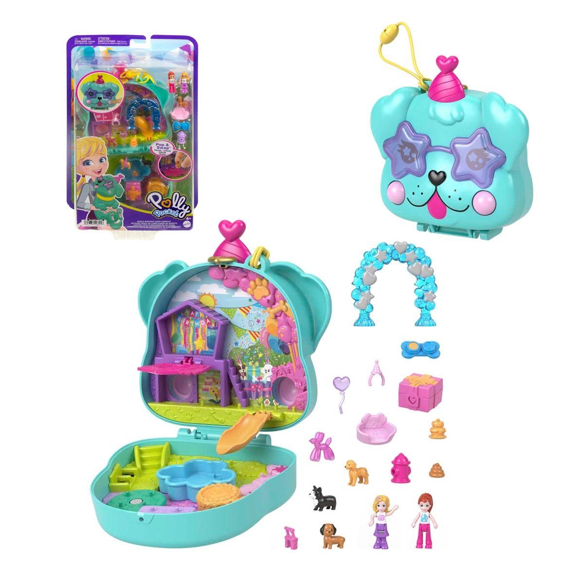 Polly Pocket Set De Juego Fiesta De Cumpleaños De Perrito-1