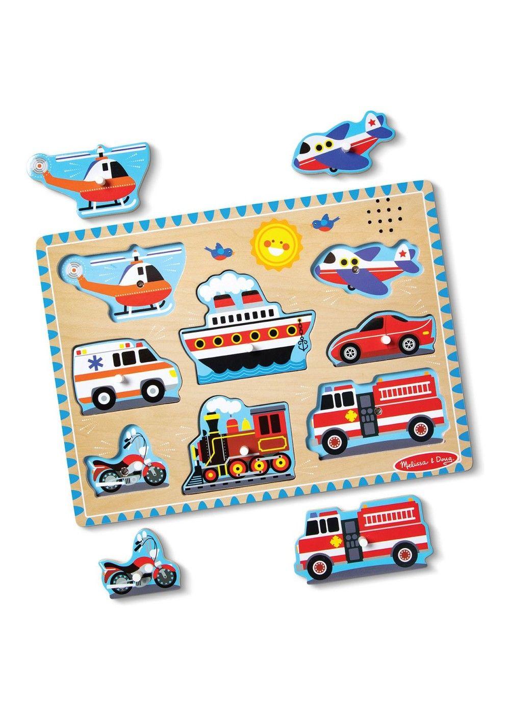 PUZZLE ENCAJE DE MADERA LA GRANJA CON SONIDO MELISSA AND DOUG - VEHICULOS-2