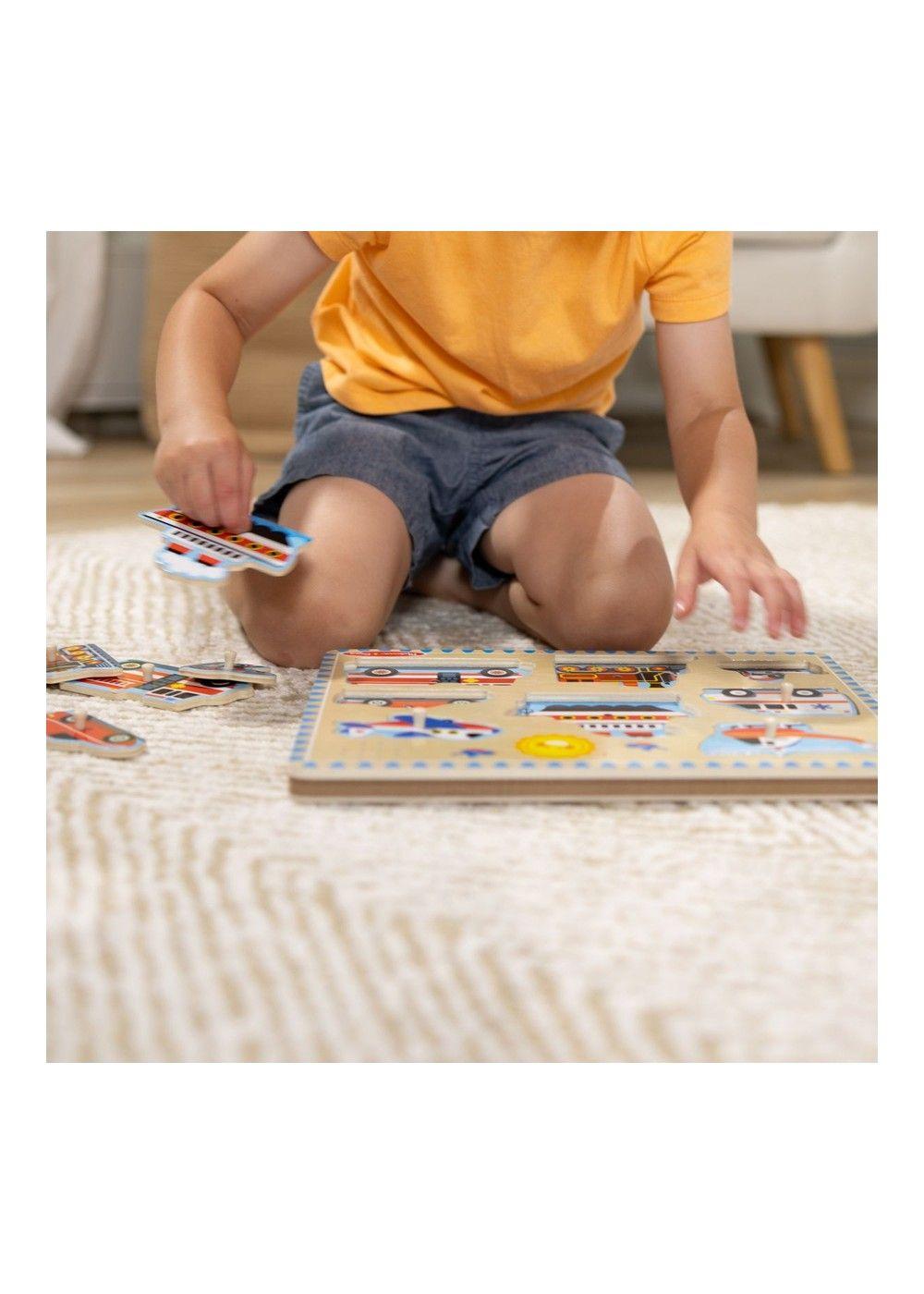 PUZZLE ENCAJE DE MADERA LA GRANJA CON SONIDO MELISSA AND DOUG - VEHICULOS-4
