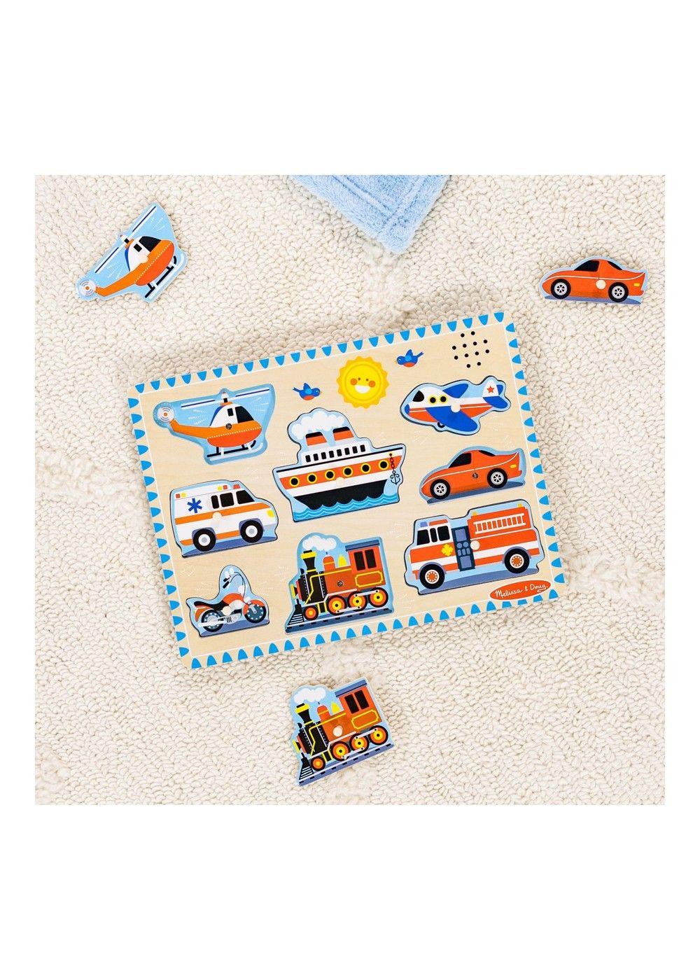 PUZZLE ENCAJE DE MADERA LA GRANJA CON SONIDO MELISSA AND DOUG - VEHICULOS-5
