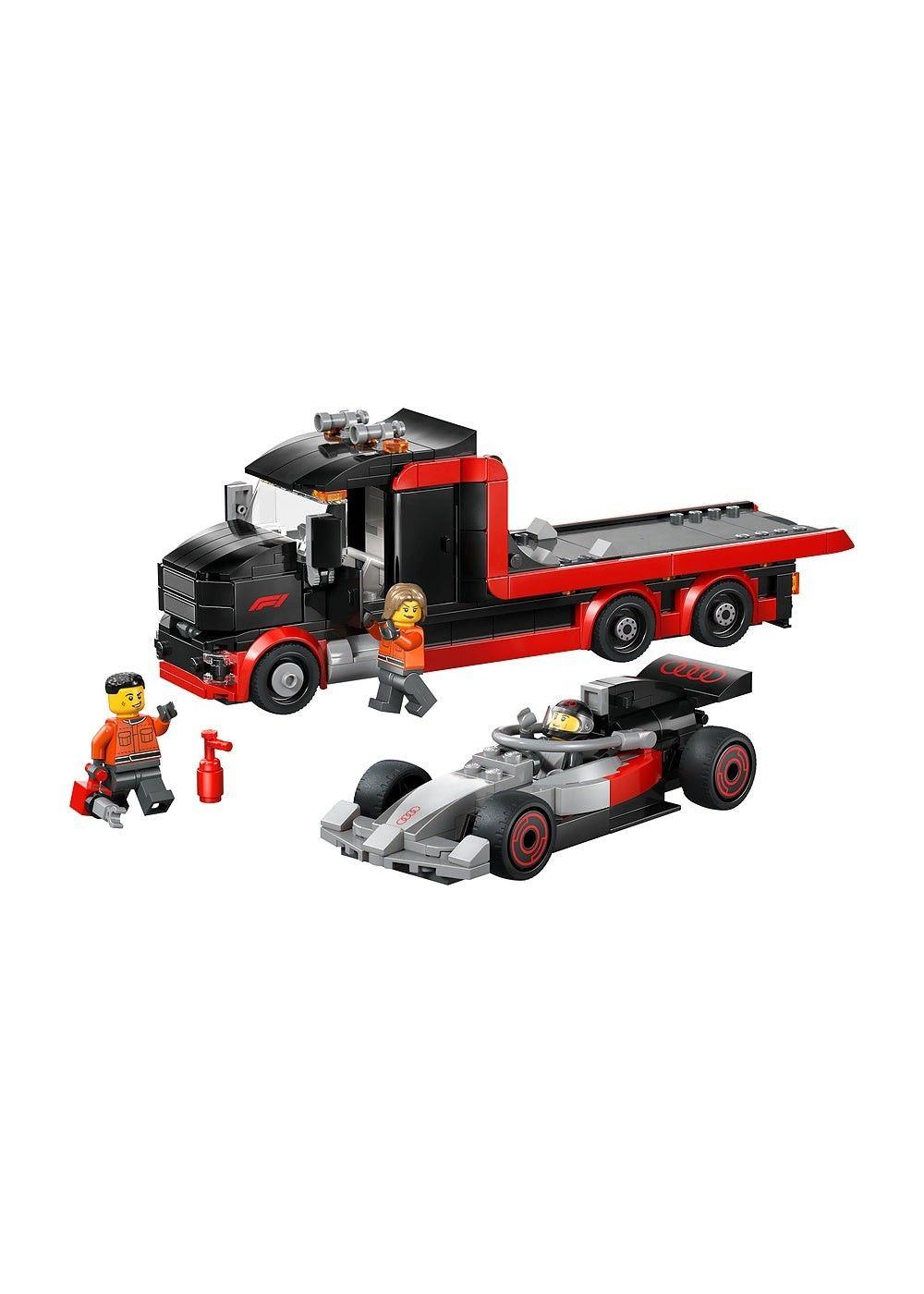 CAMION DE EXHIBICION DE F1 CON AUTO DE CARRERAS AUDI F1 LEGO CITY F1-2