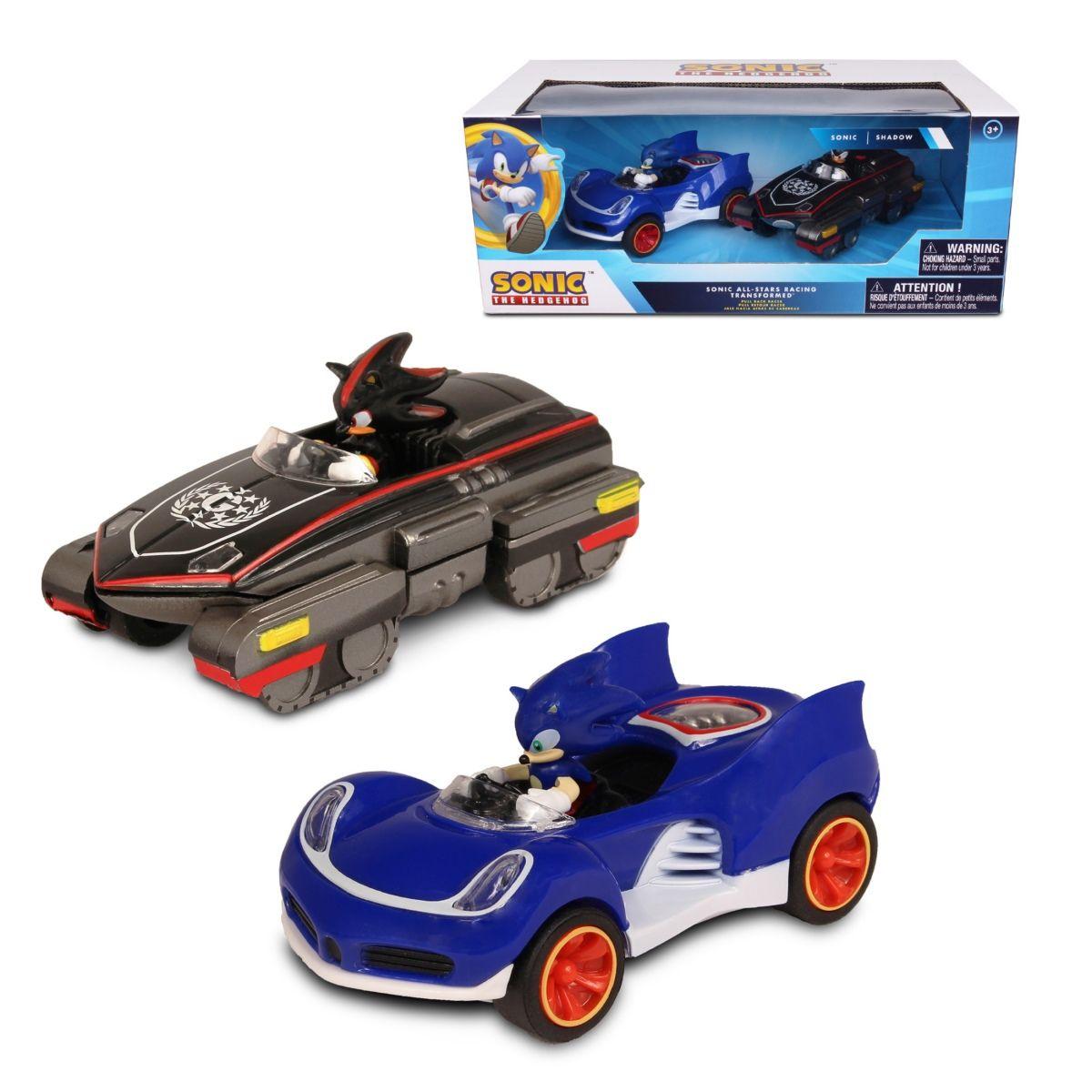 Pack 2 Autos Pull Back De 10 Cm Sonic - Sonic Y Shadow-1