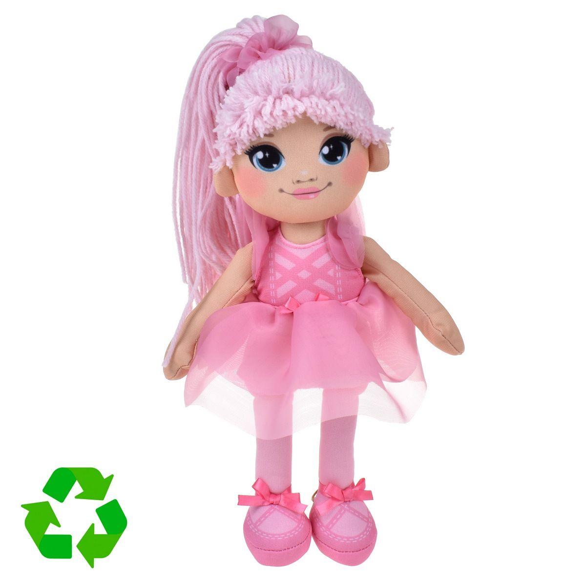 MUÑECA DE TRAPO RECICLADO DE 30 CM RESOFTABLES - BAILARINA-0