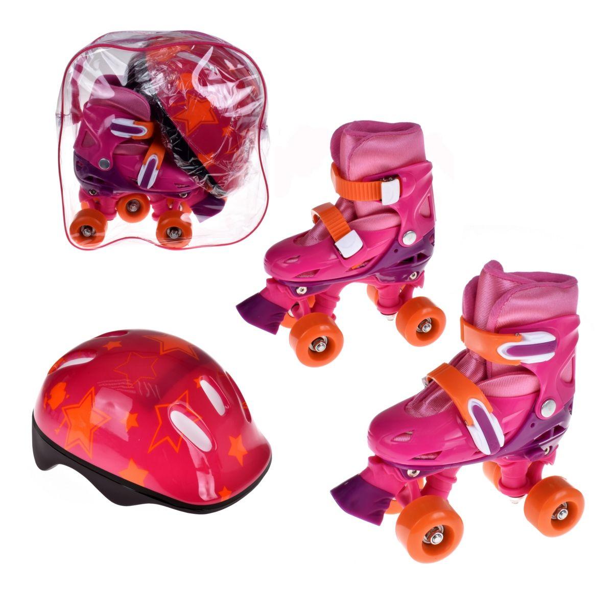 Patines Ajustables N° 31 A 34 Con Casco En Bolso-0