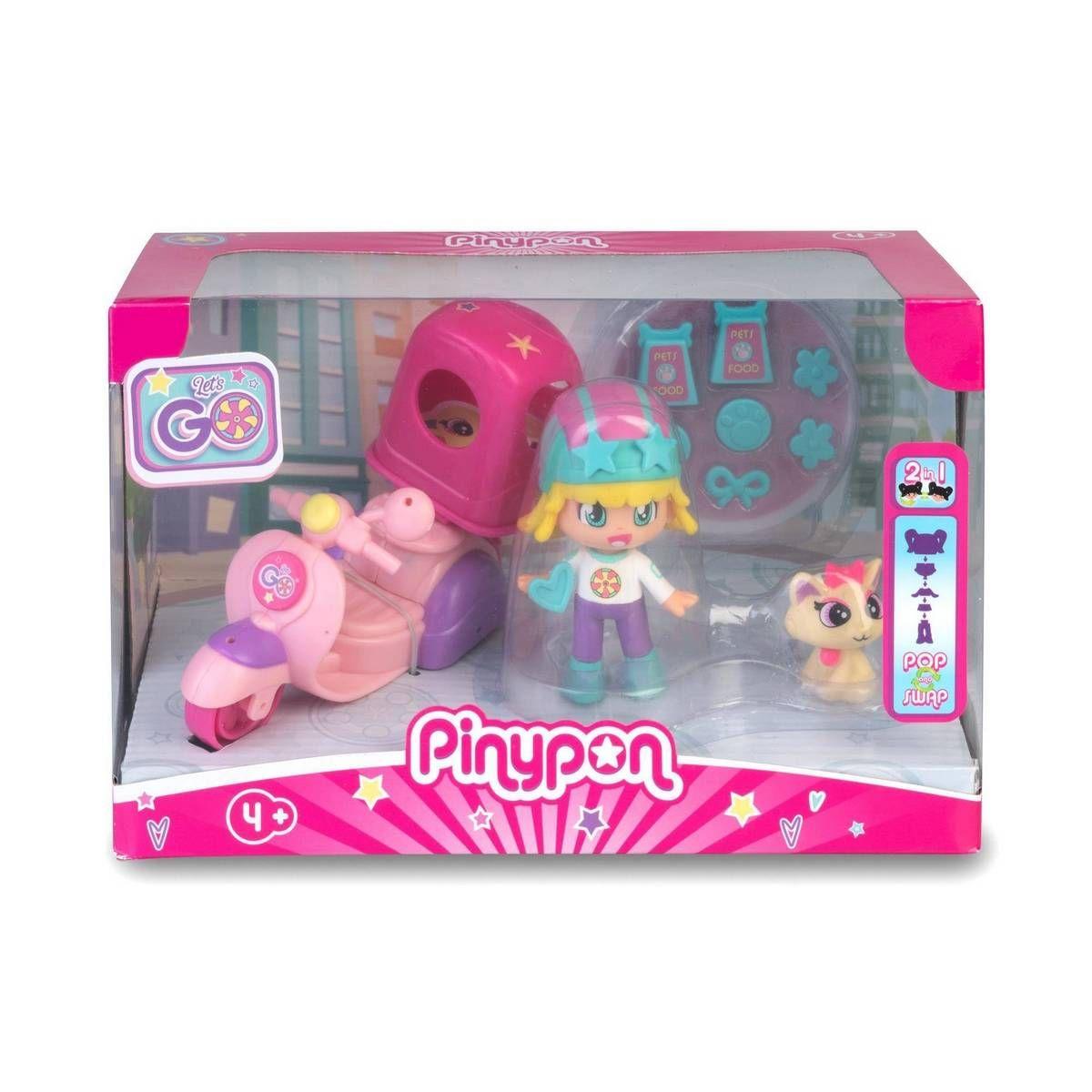MUÑECA DE 8 CM CON VEHICULO VAMOS DE PINYPON - MOTONETA-5