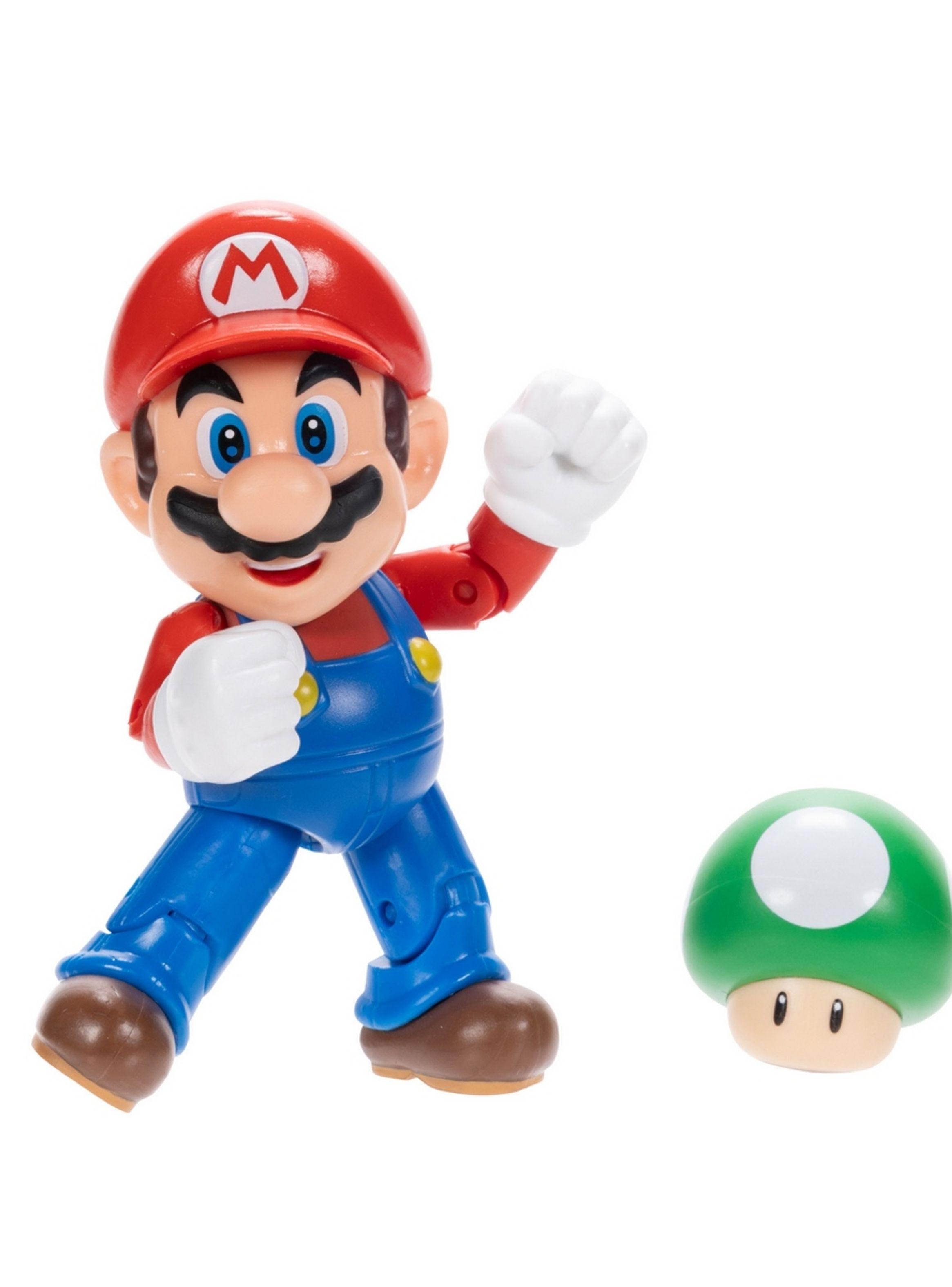 FIGURAS SUPER MARIO - MARIO CON CHAMPIÑON VIDA EXTRA-0