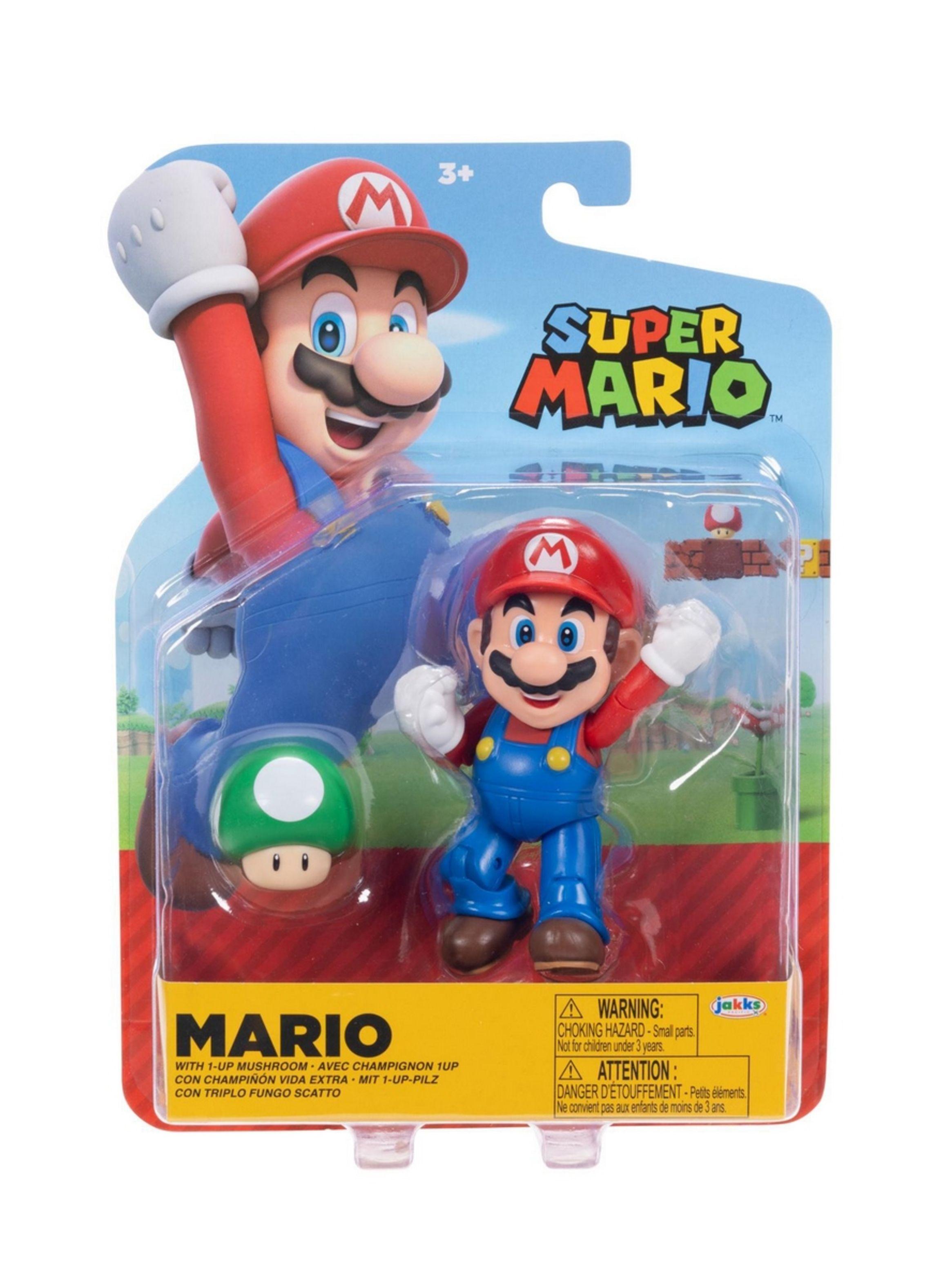 FIGURAS SUPER MARIO - MARIO CON CHAMPIÑON VIDA EXTRA-1