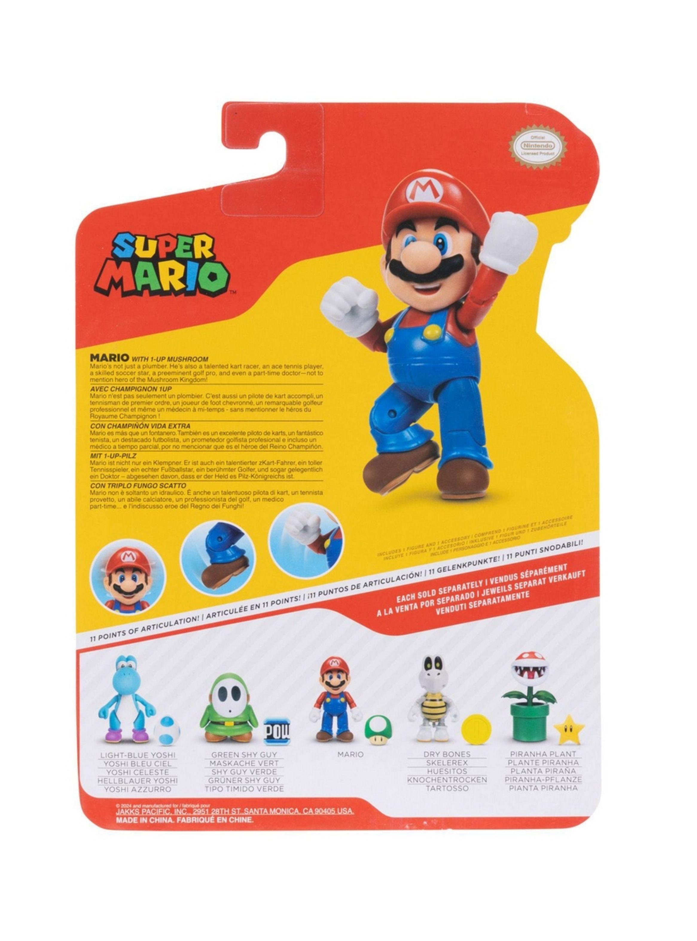 FIGURAS SUPER MARIO - MARIO CON CHAMPIÑON VIDA EXTRA-2