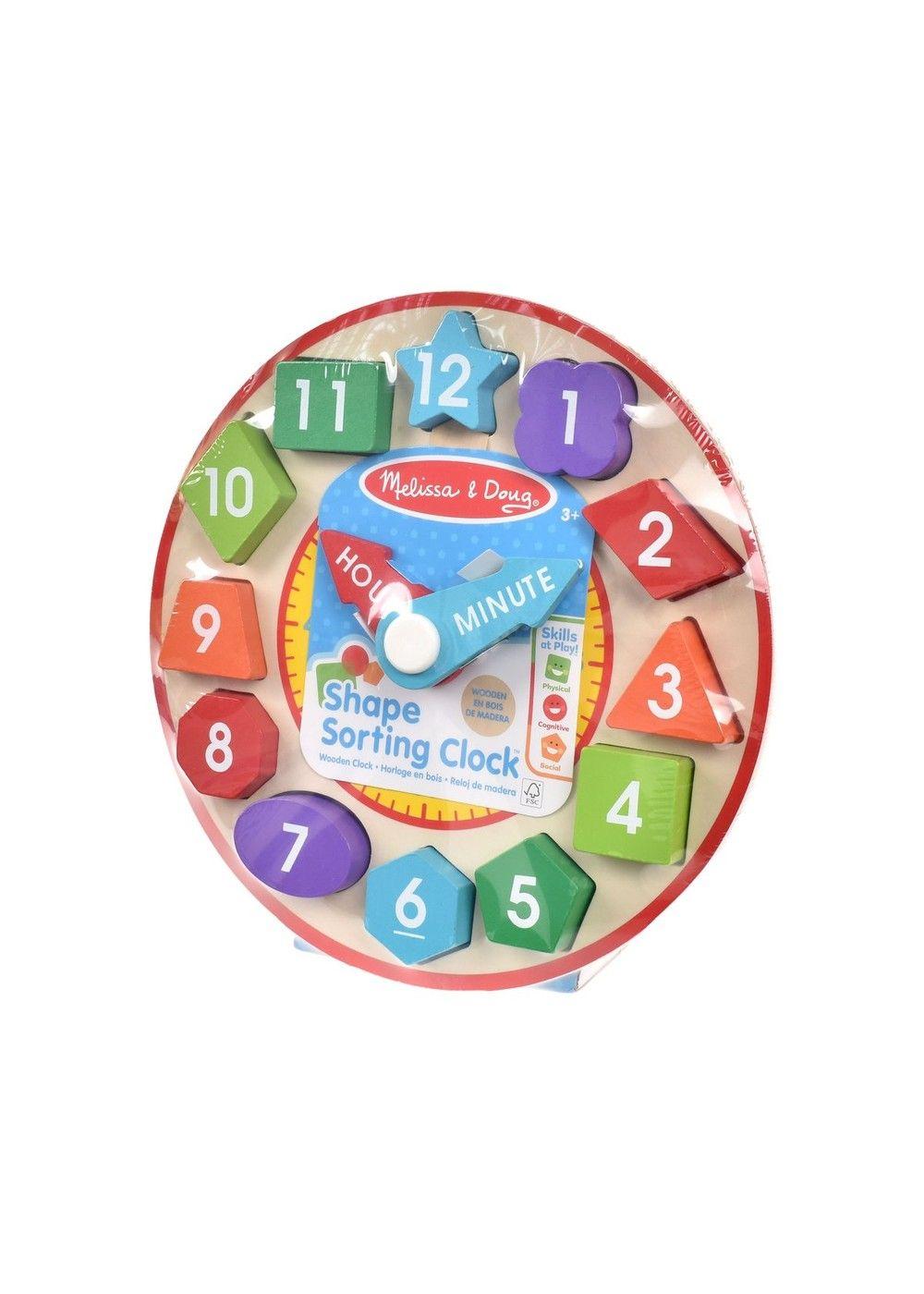 RELOJ CON FIGURAS DE ENCAJE DE MADERA MELISSA AND DOUG-0