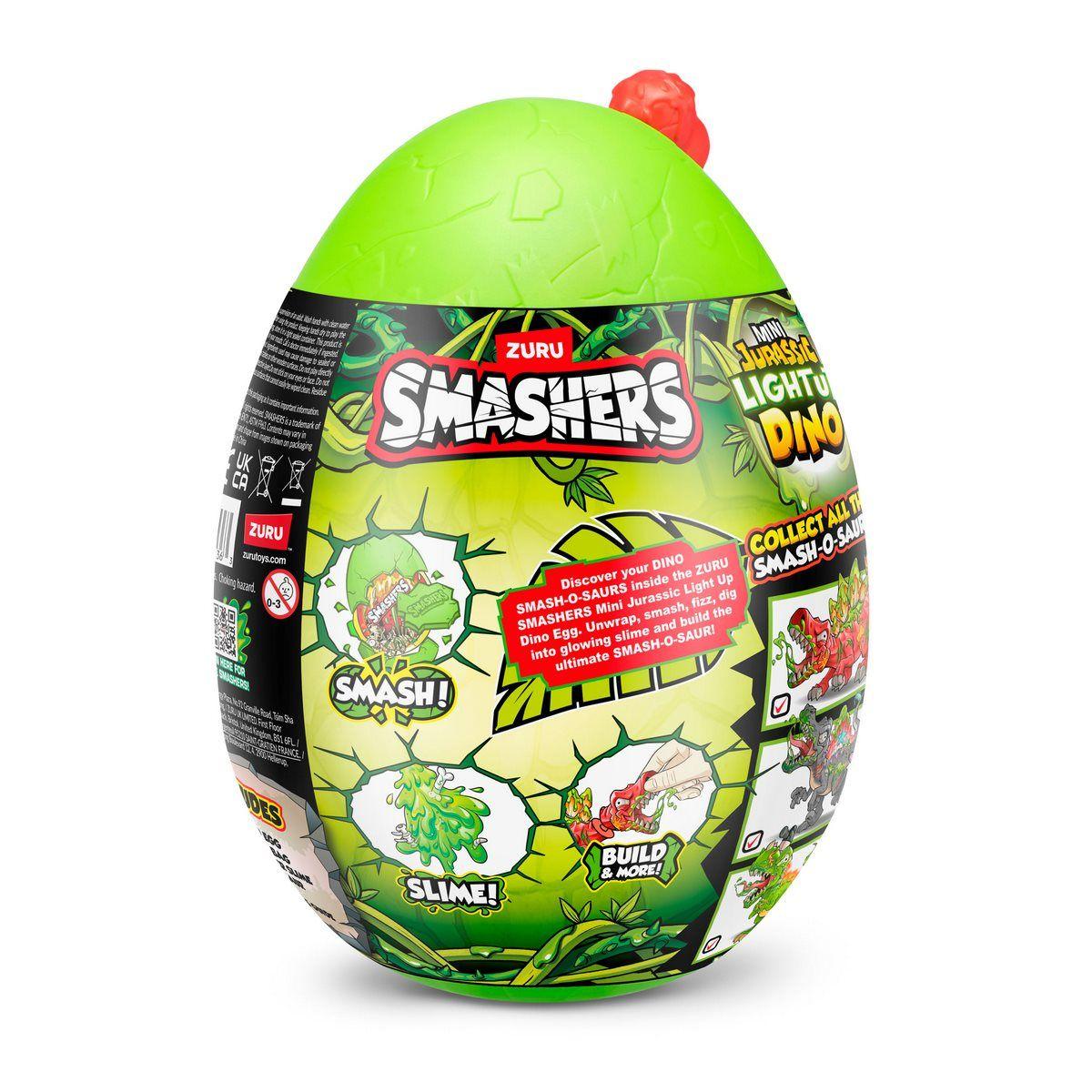 MINI HUEVO SMASHERS JURASSIC CON LUCES - ROJO-3