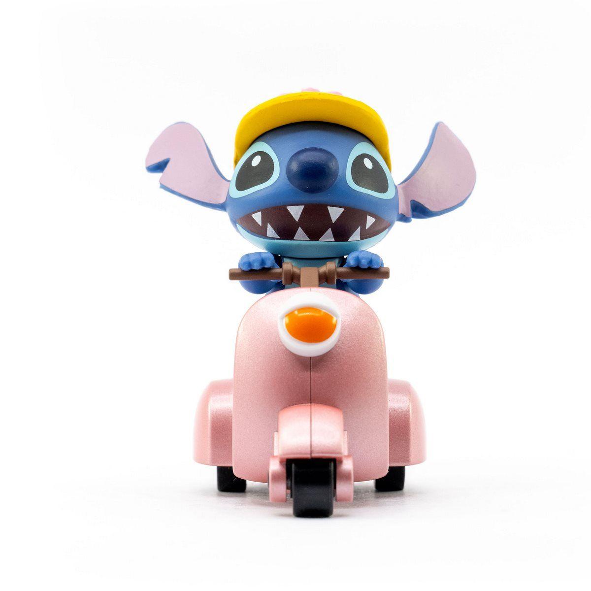 VEHICULO CON FIGURA STITCH PULLBACK - STITCH MOTOCICLETA ROSA-3