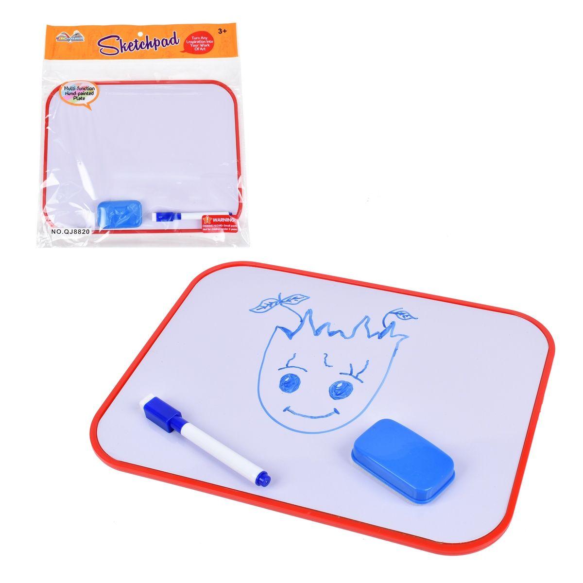 Pizarra Blanca Con Plumon Y Borrador 28 X 22 Cm - Roja-0