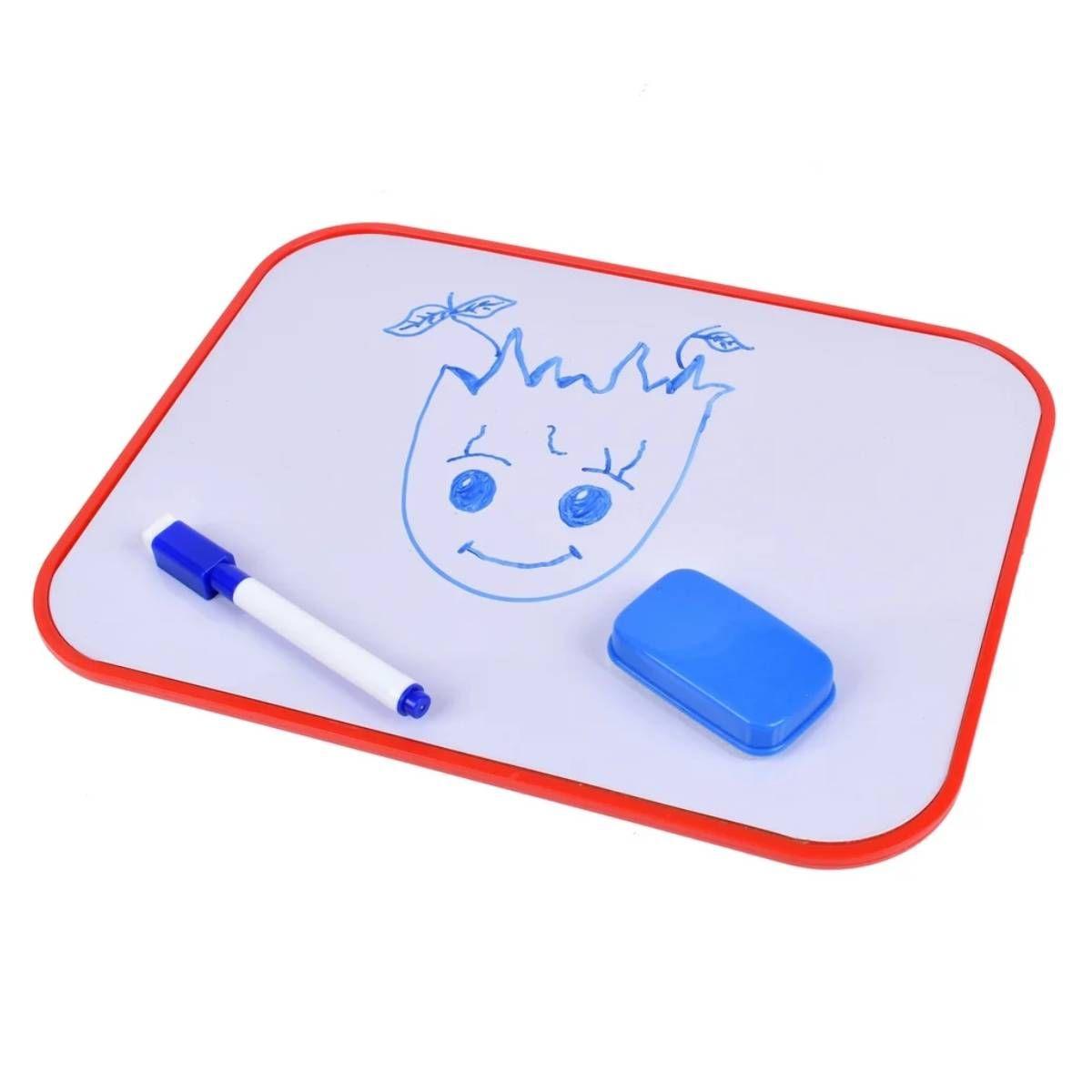 Pizarra Blanca Con Plumon Y Borrador 28 X 22 Cm - Roja-1