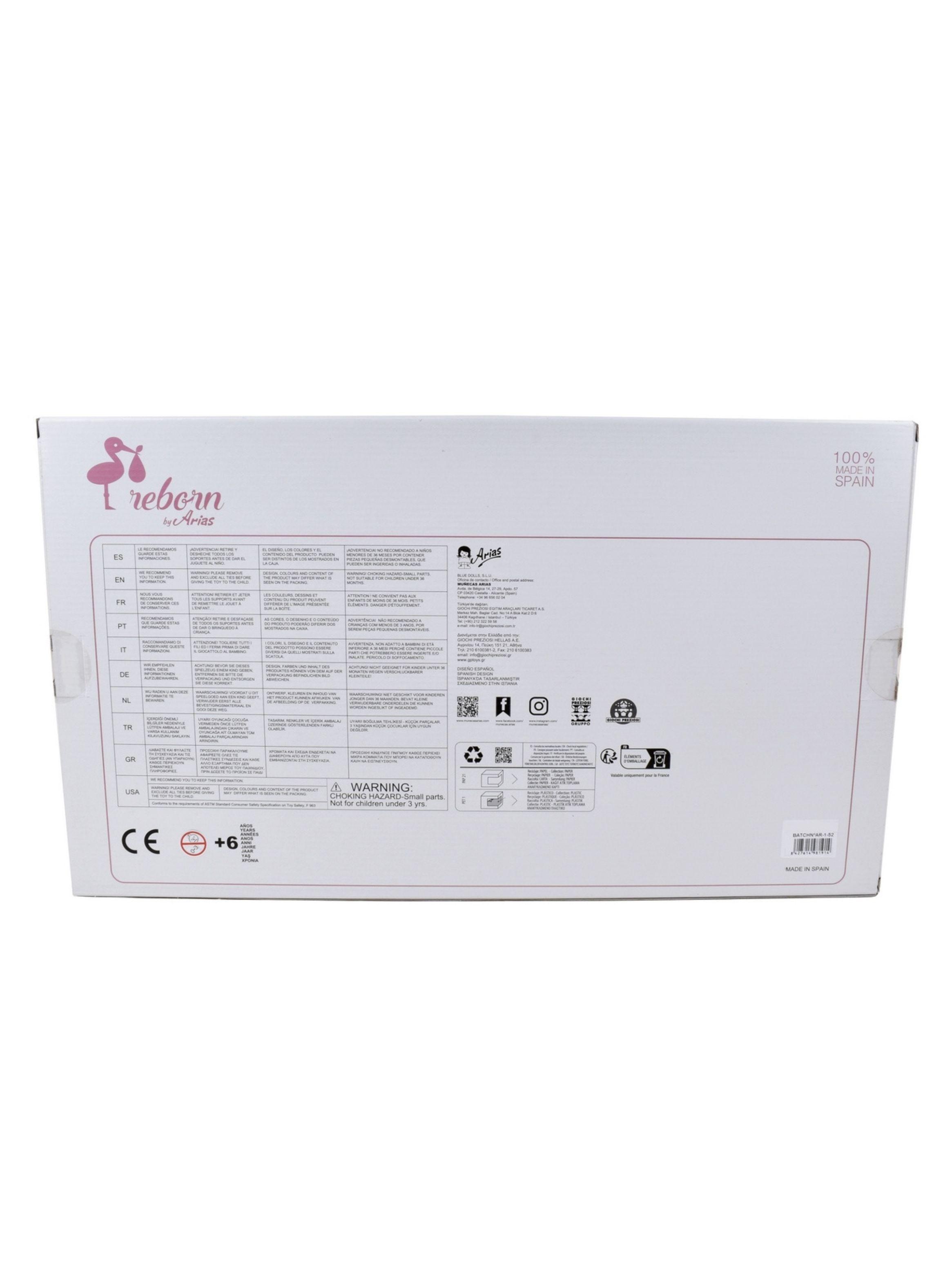 Muñeca Reborn Ariel Rosa Con Cojín Y Peluche 40 Cm Arias-6