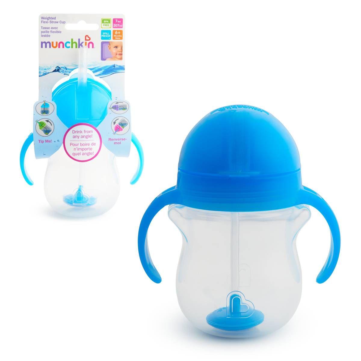 Vaso Antiderrame Weighted Con Asas 207 Ml Munchkin - Celeste-0